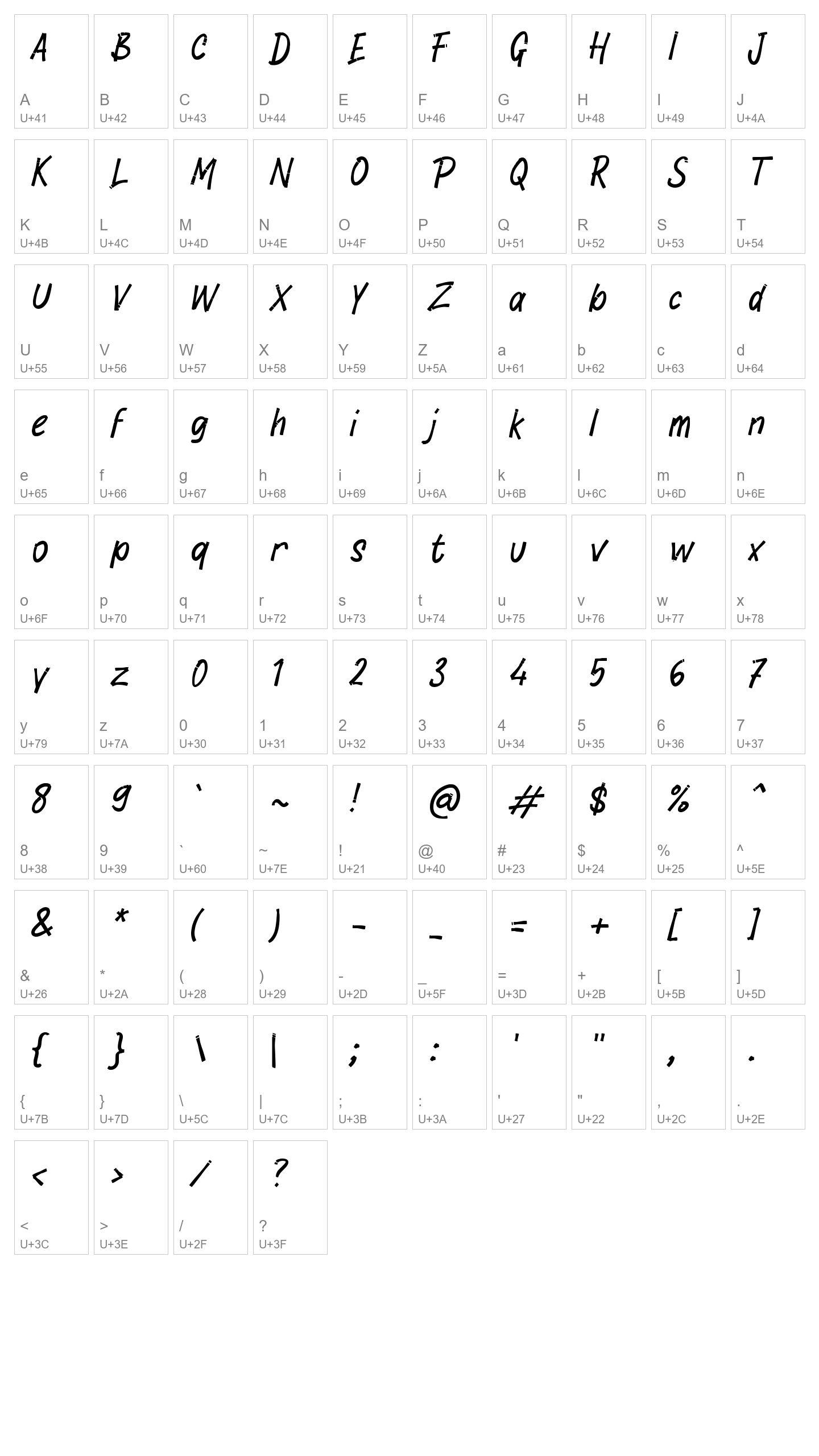 Character Map Image