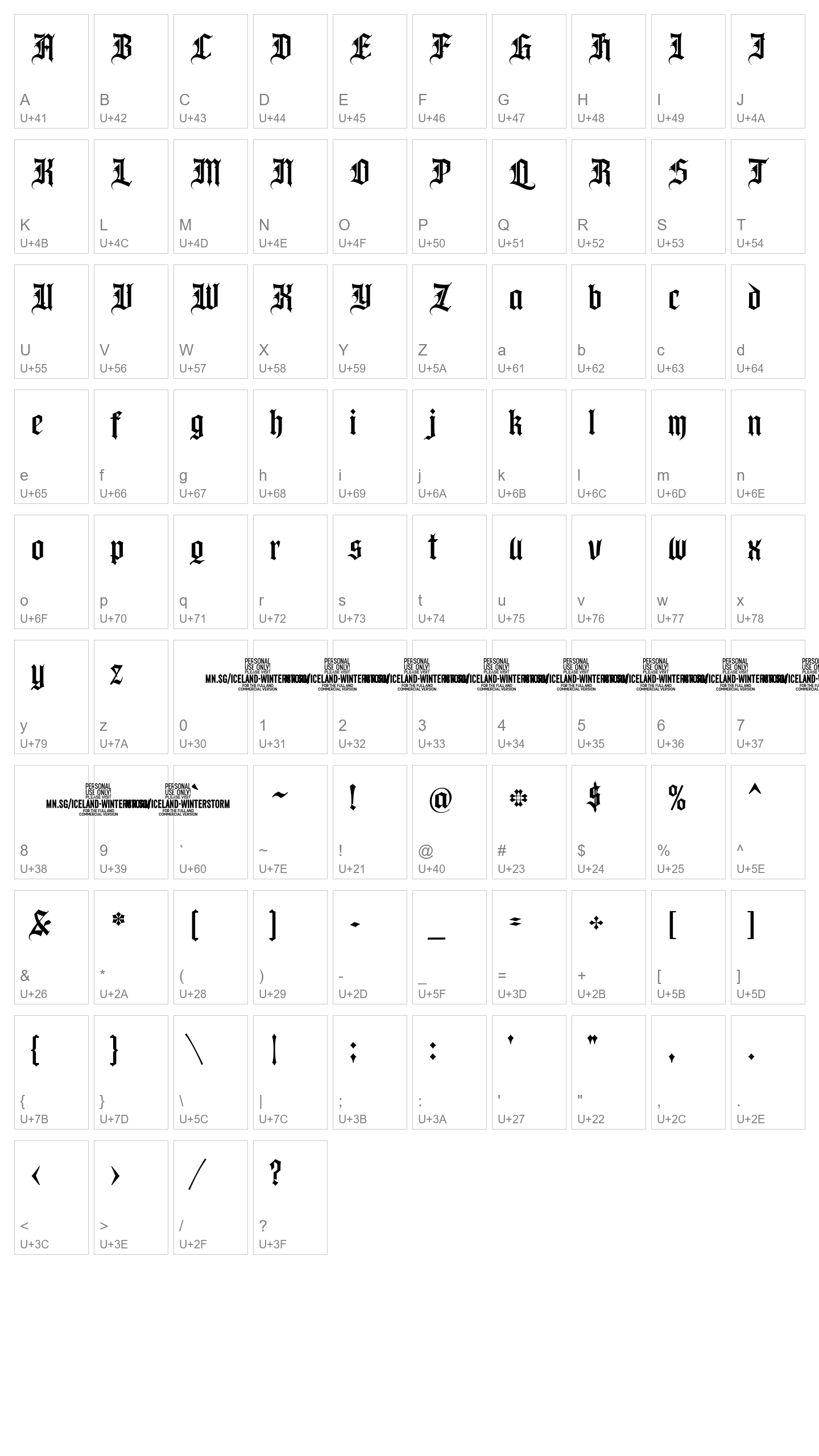 Character Map Image