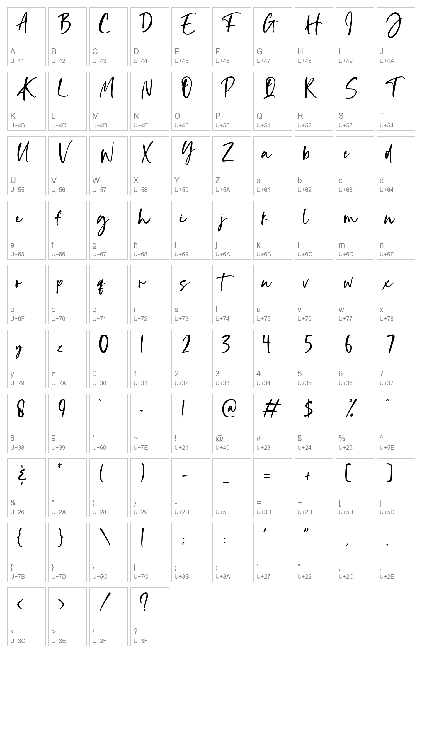Character Map Image