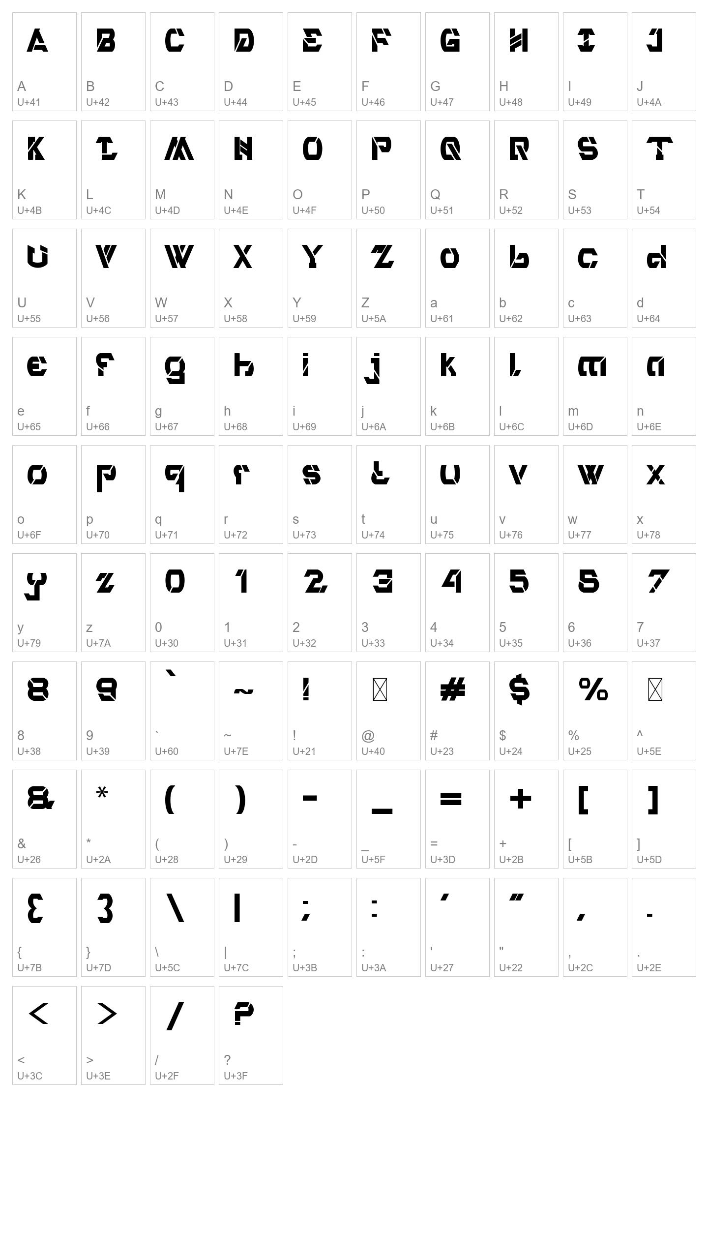 Character Map Image