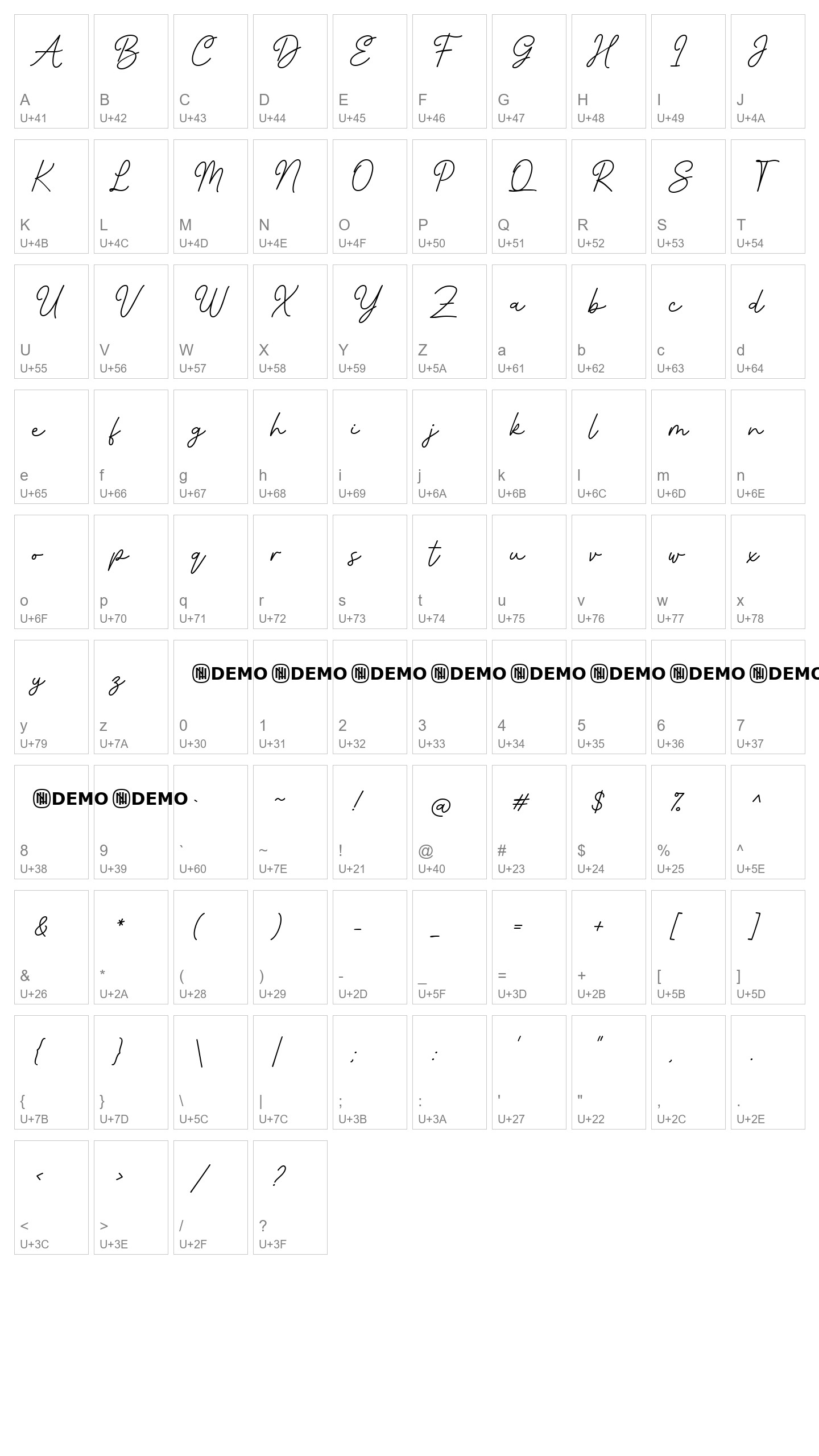 Character Map Image