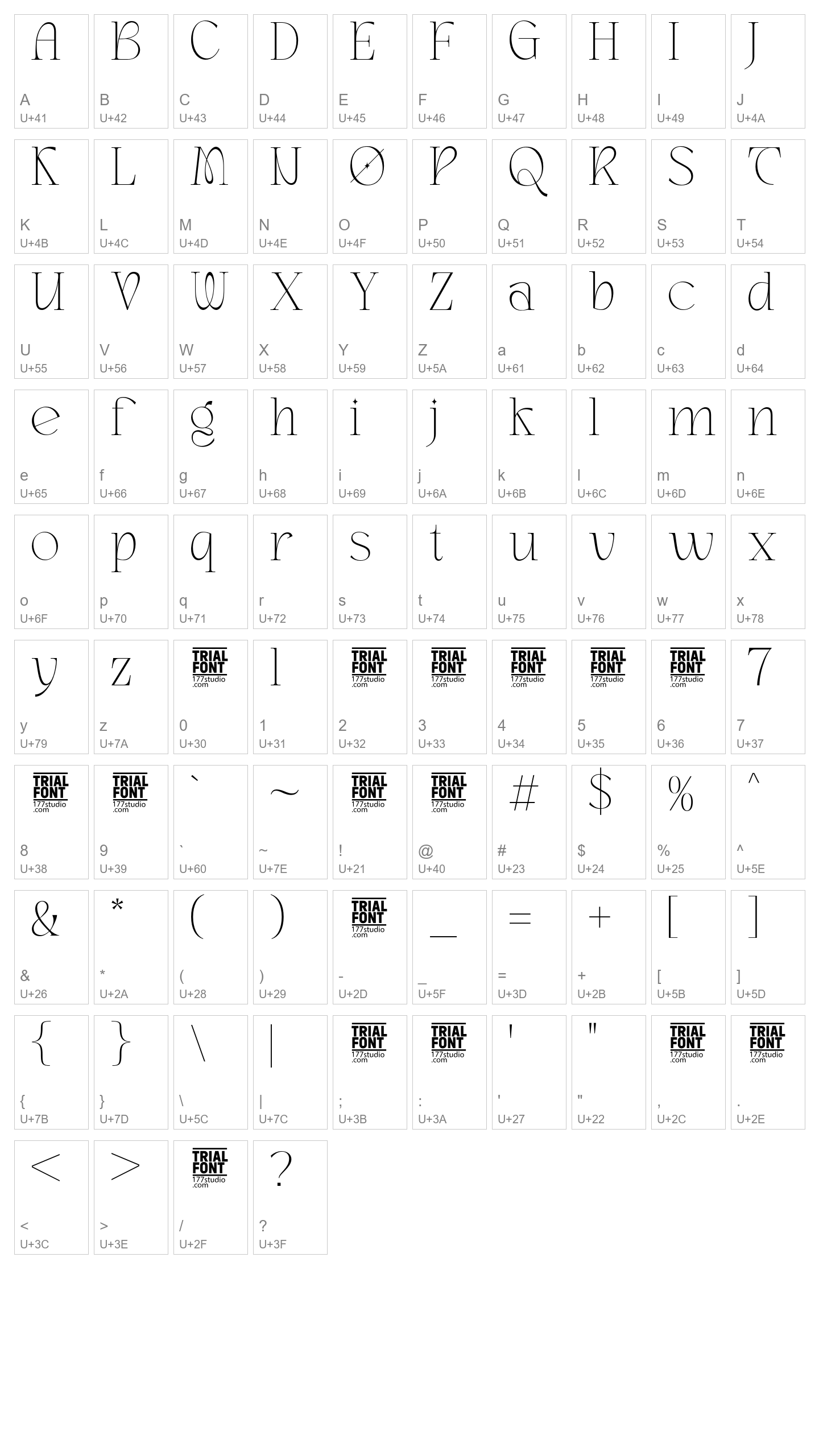Character Map Image