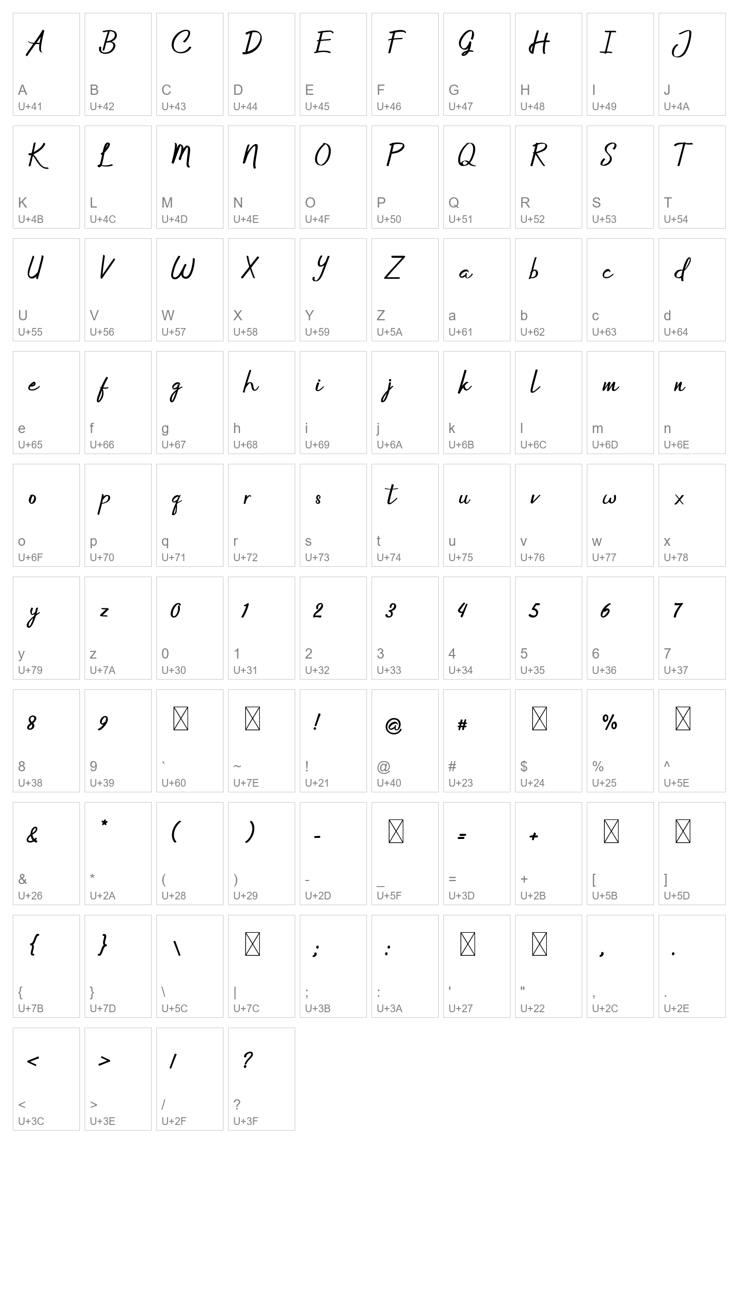 Character Map Image