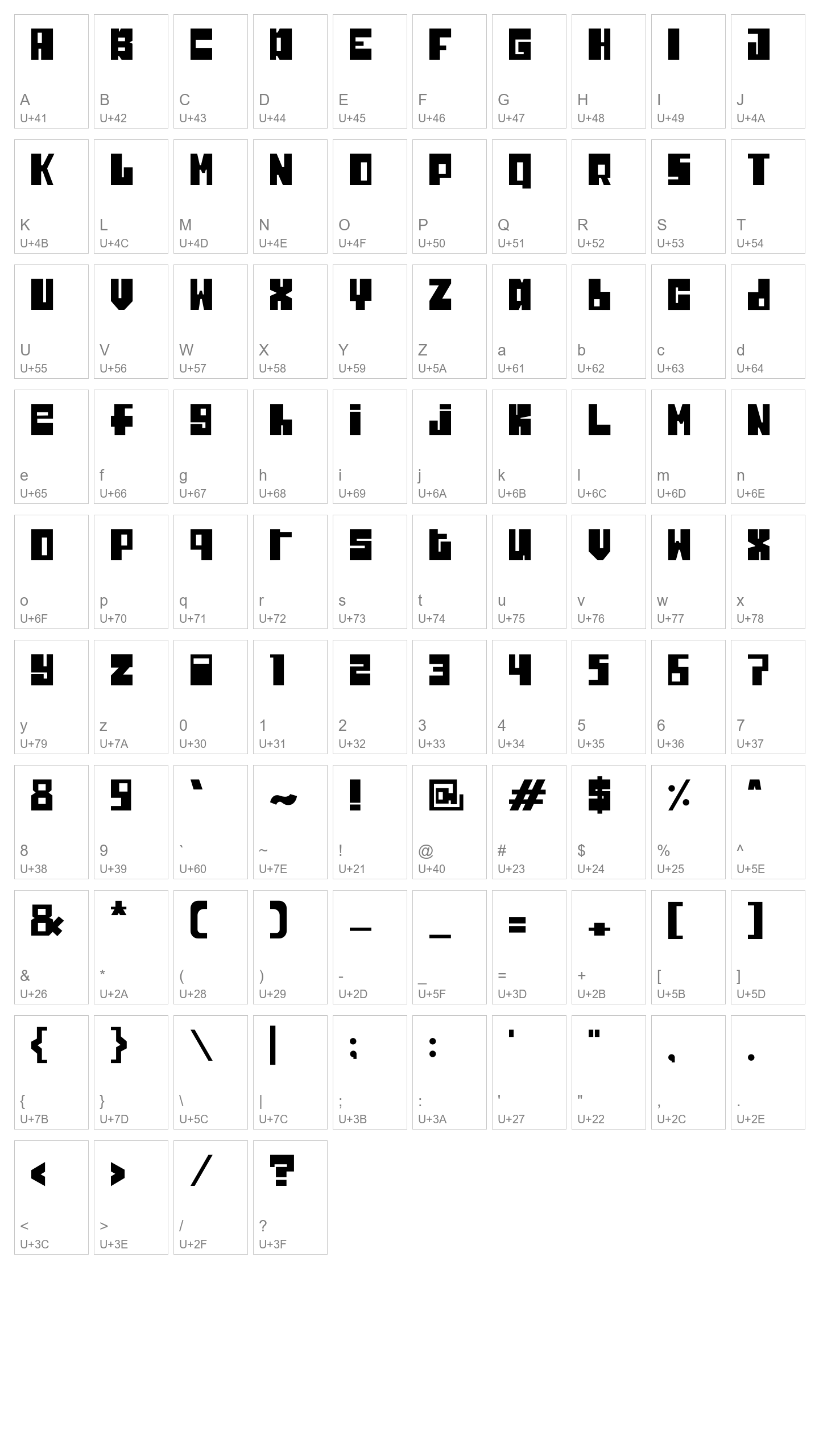 Character Map Image