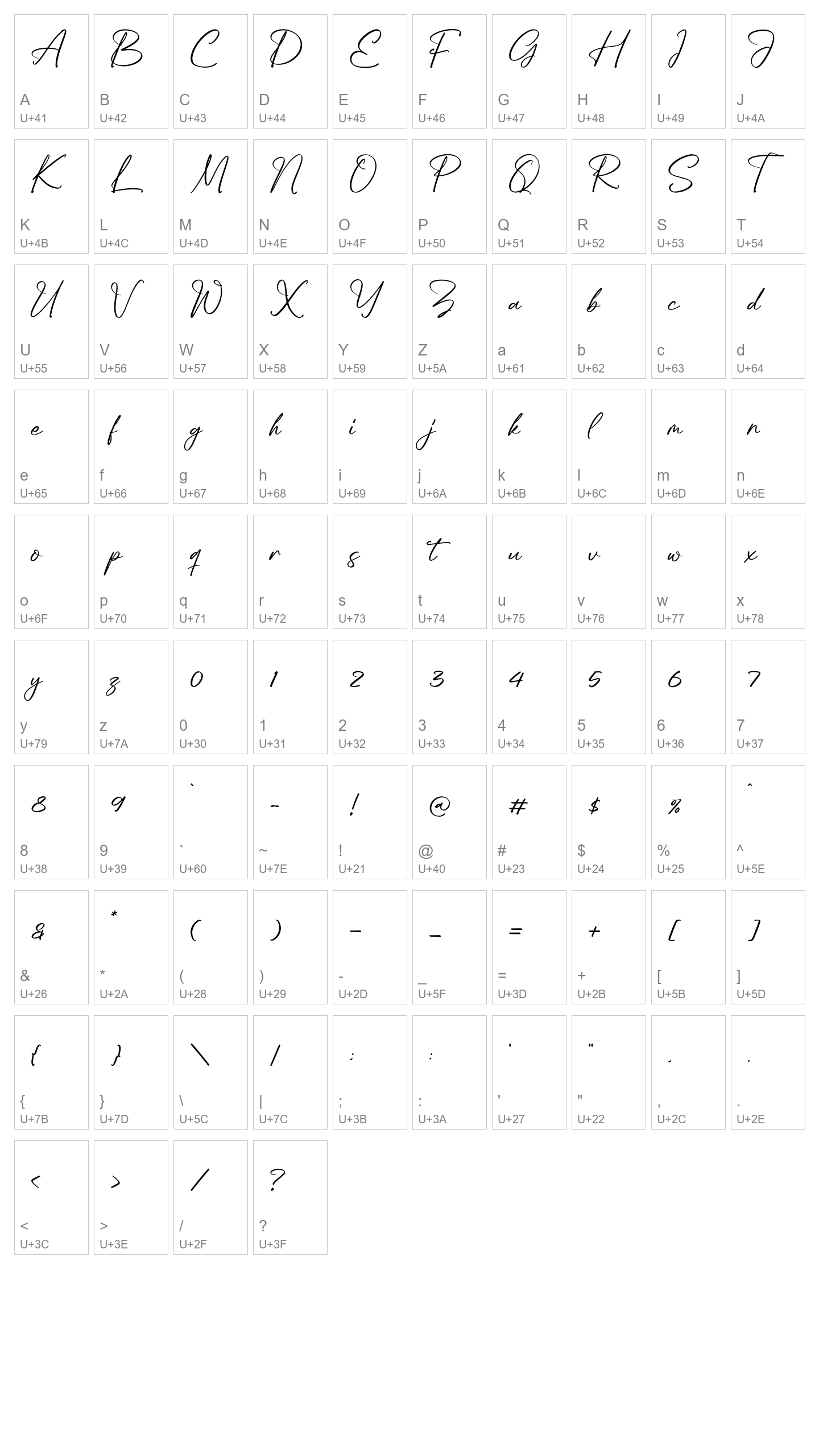 Character Map Image