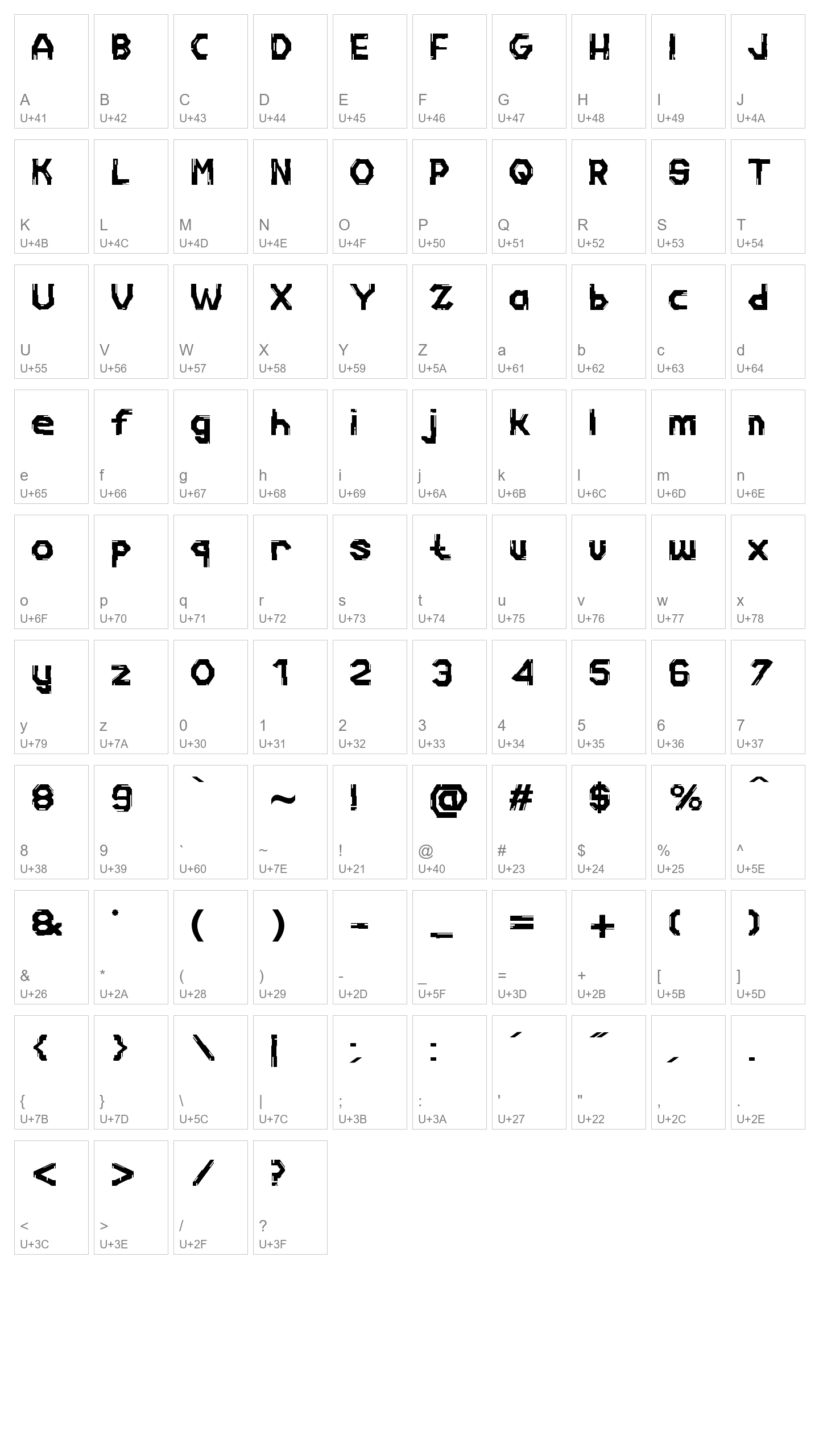 Character Map Image