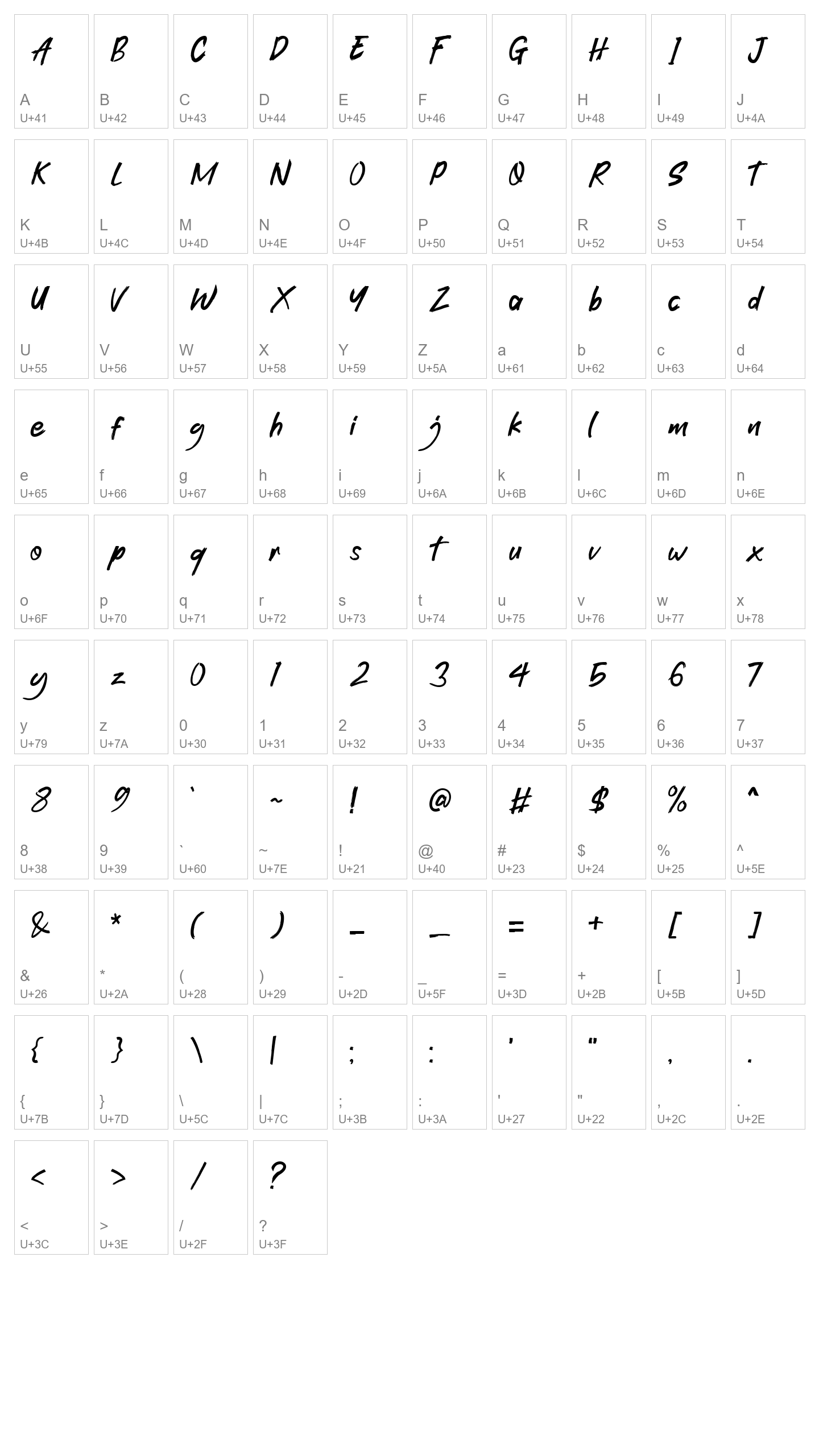 Character Map Image