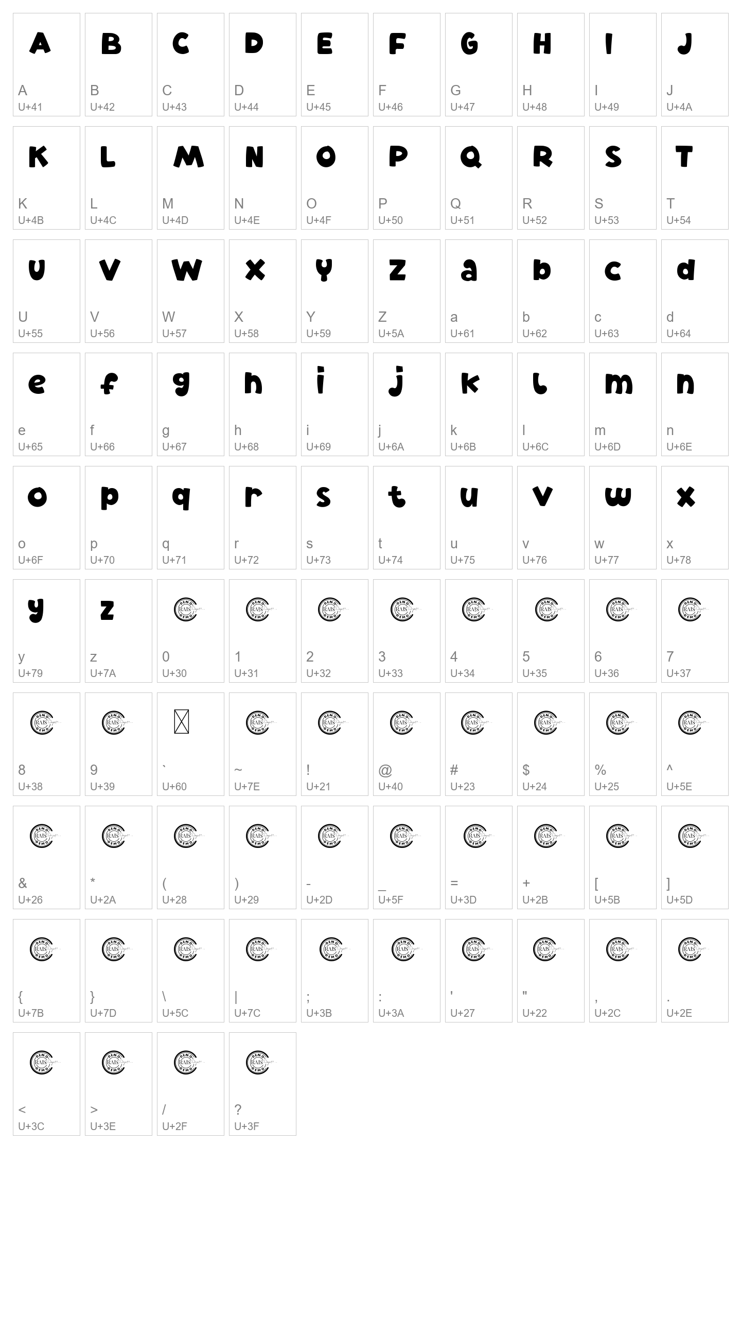 Character Map Image