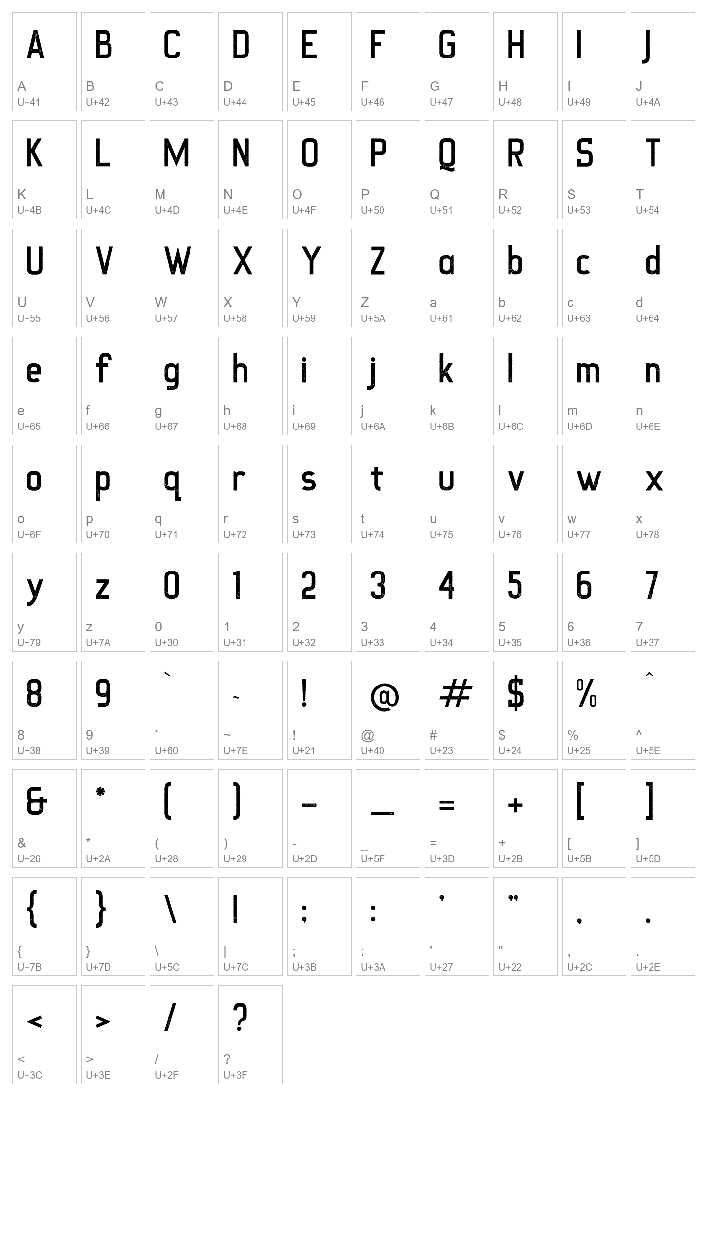 Character Map Image