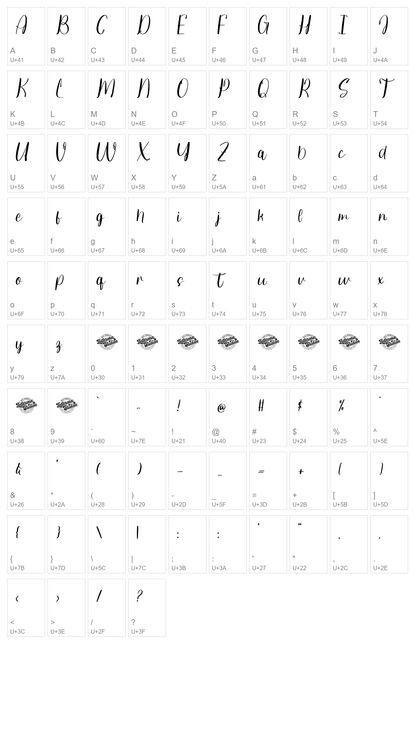 Character Map Image
