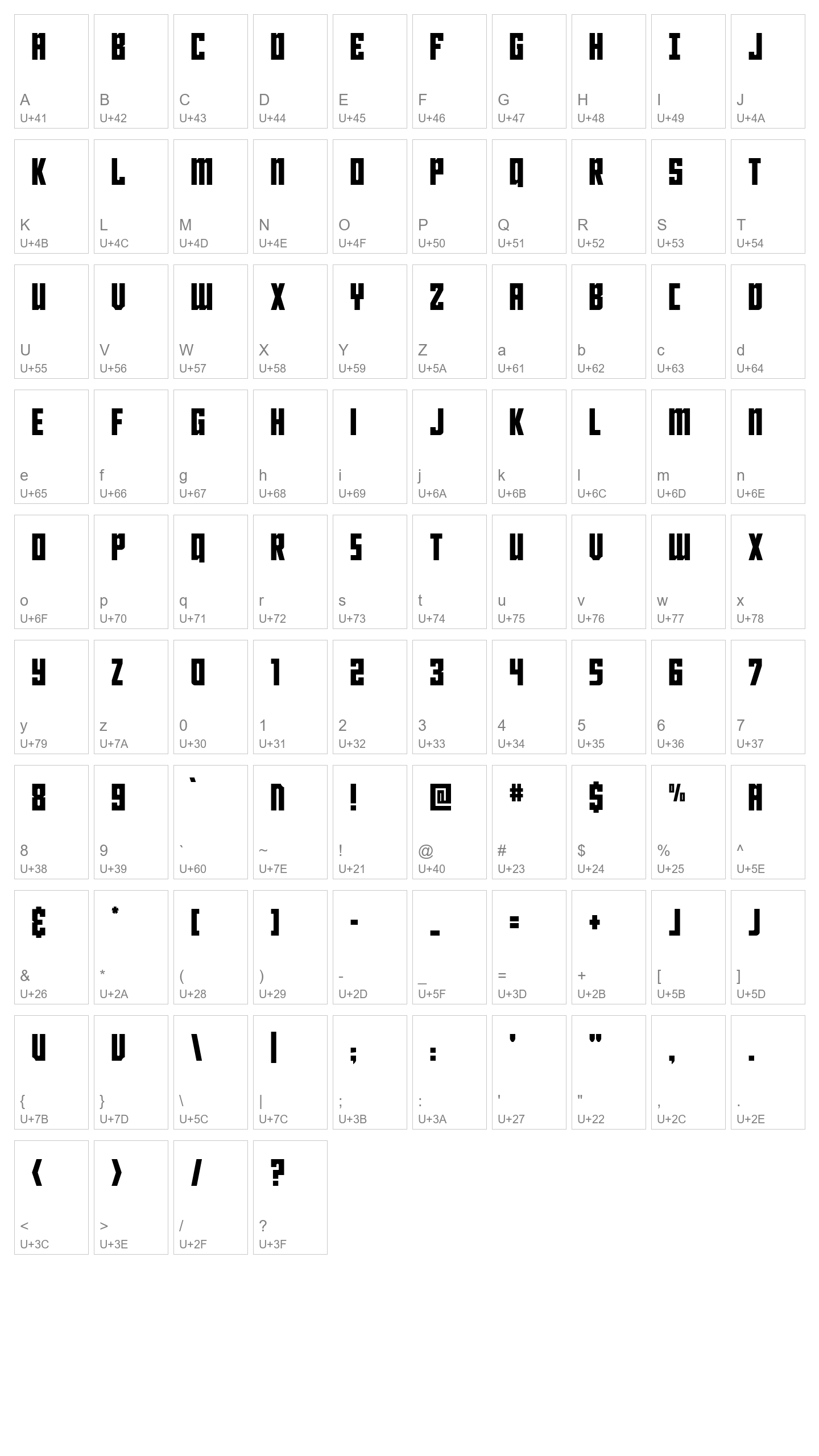 Character Map Image