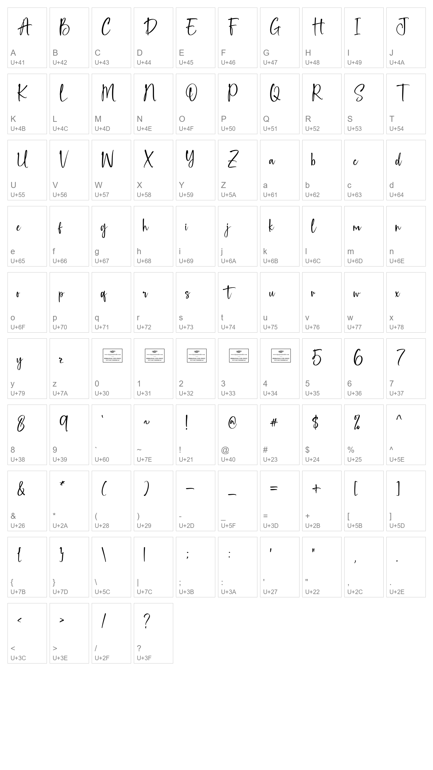 Character Map Image