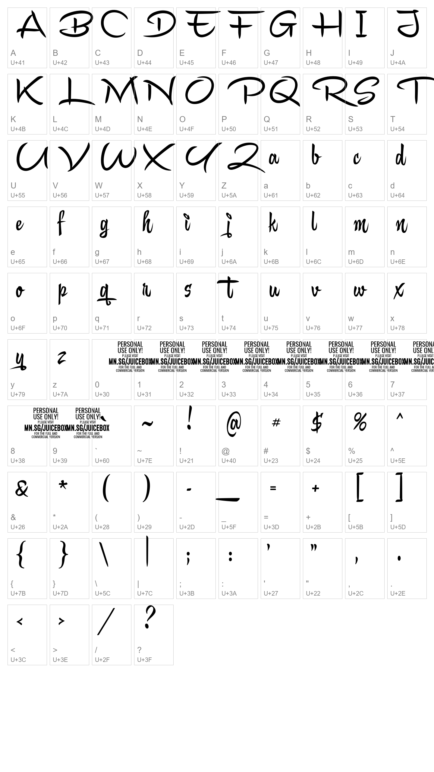Character Map Image