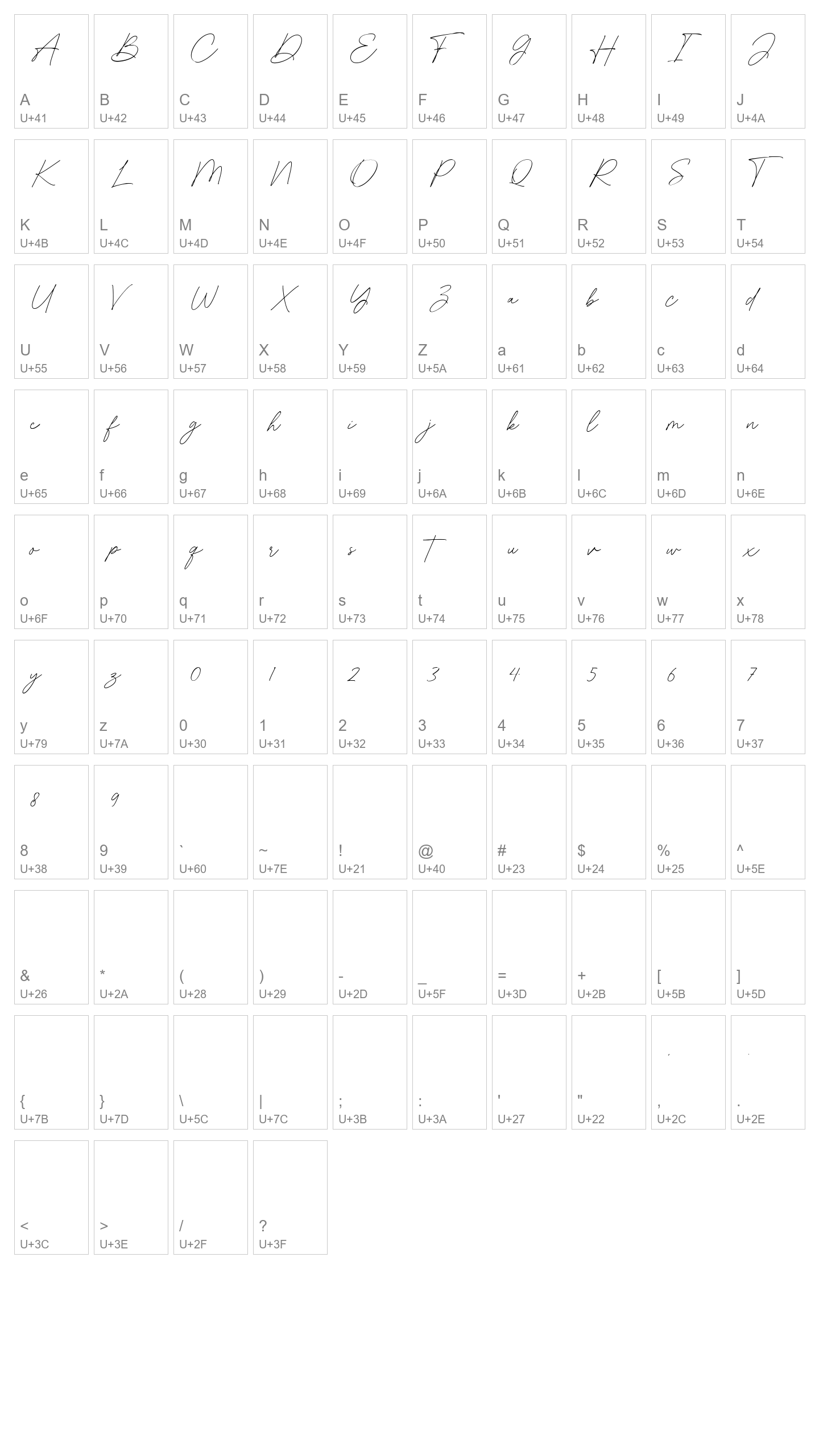Character Map Image