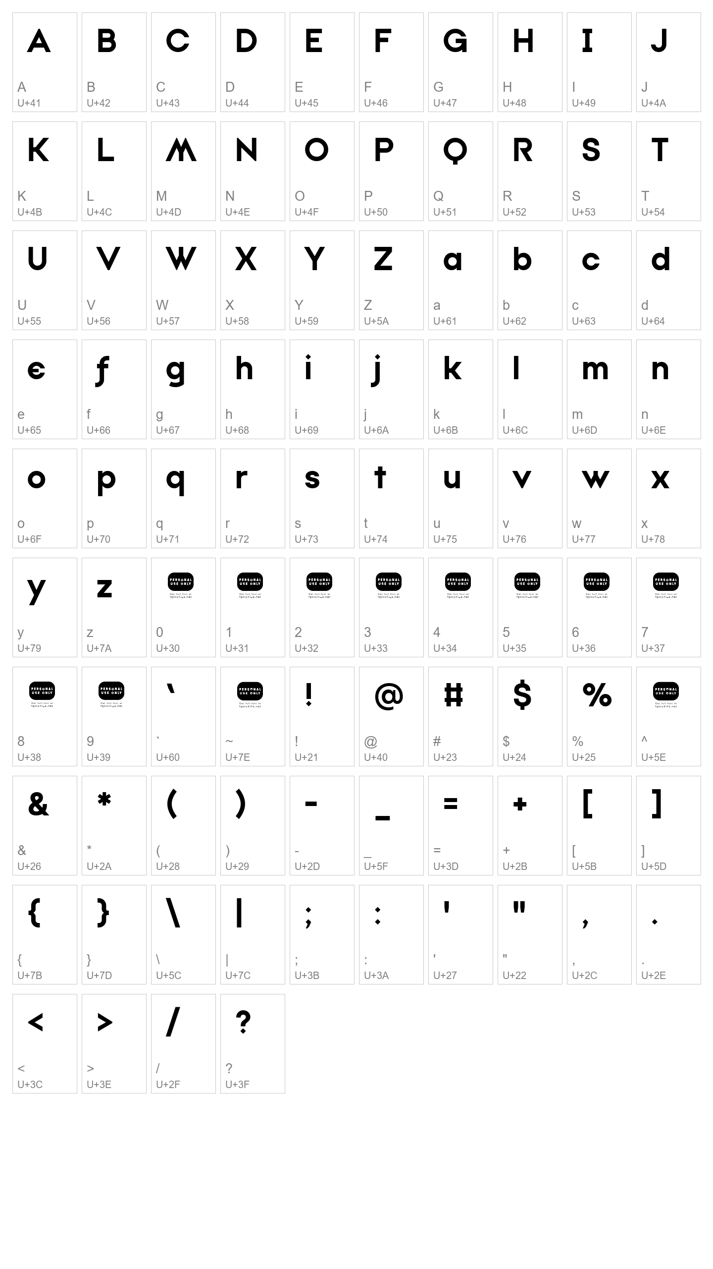Character Map Image