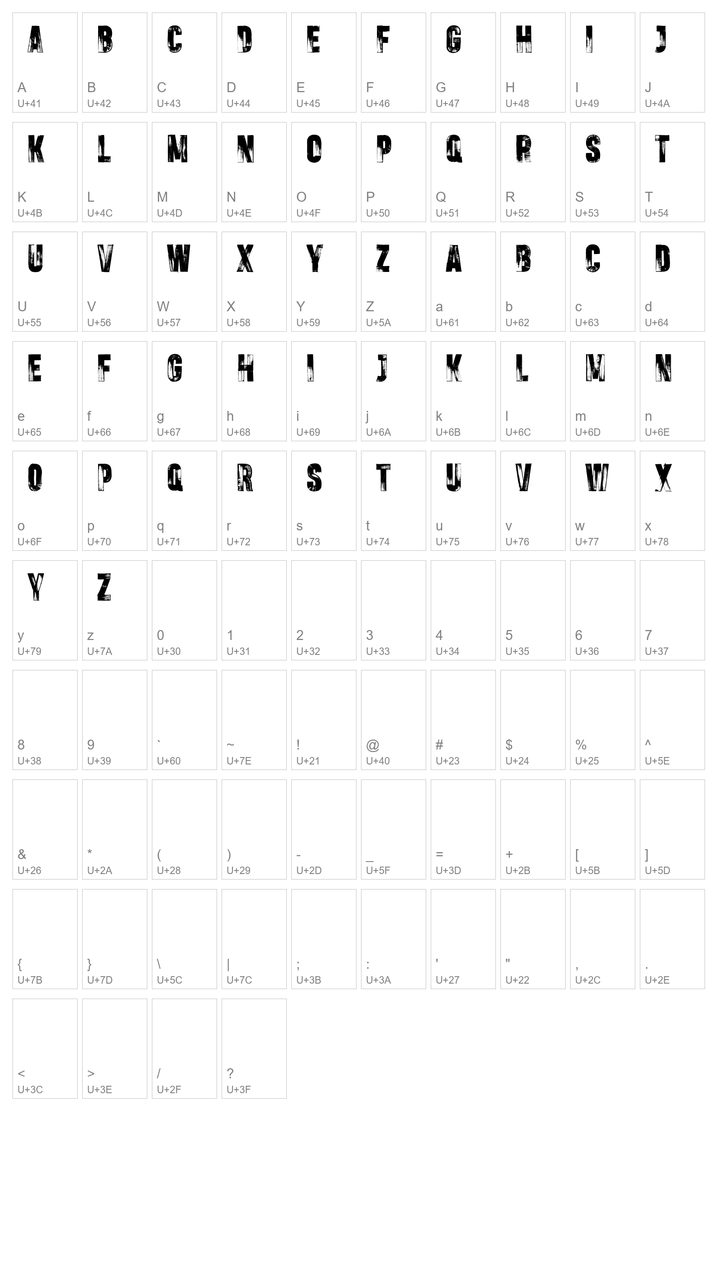 Character Map Image
