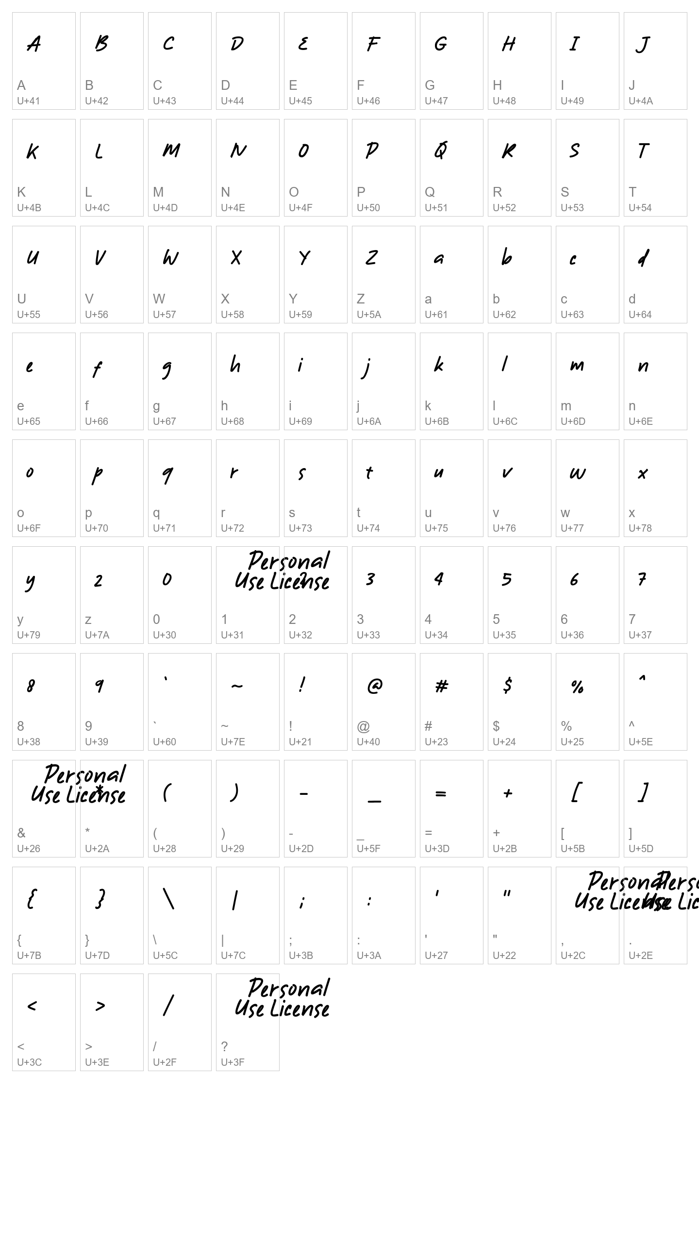 Character Map Image