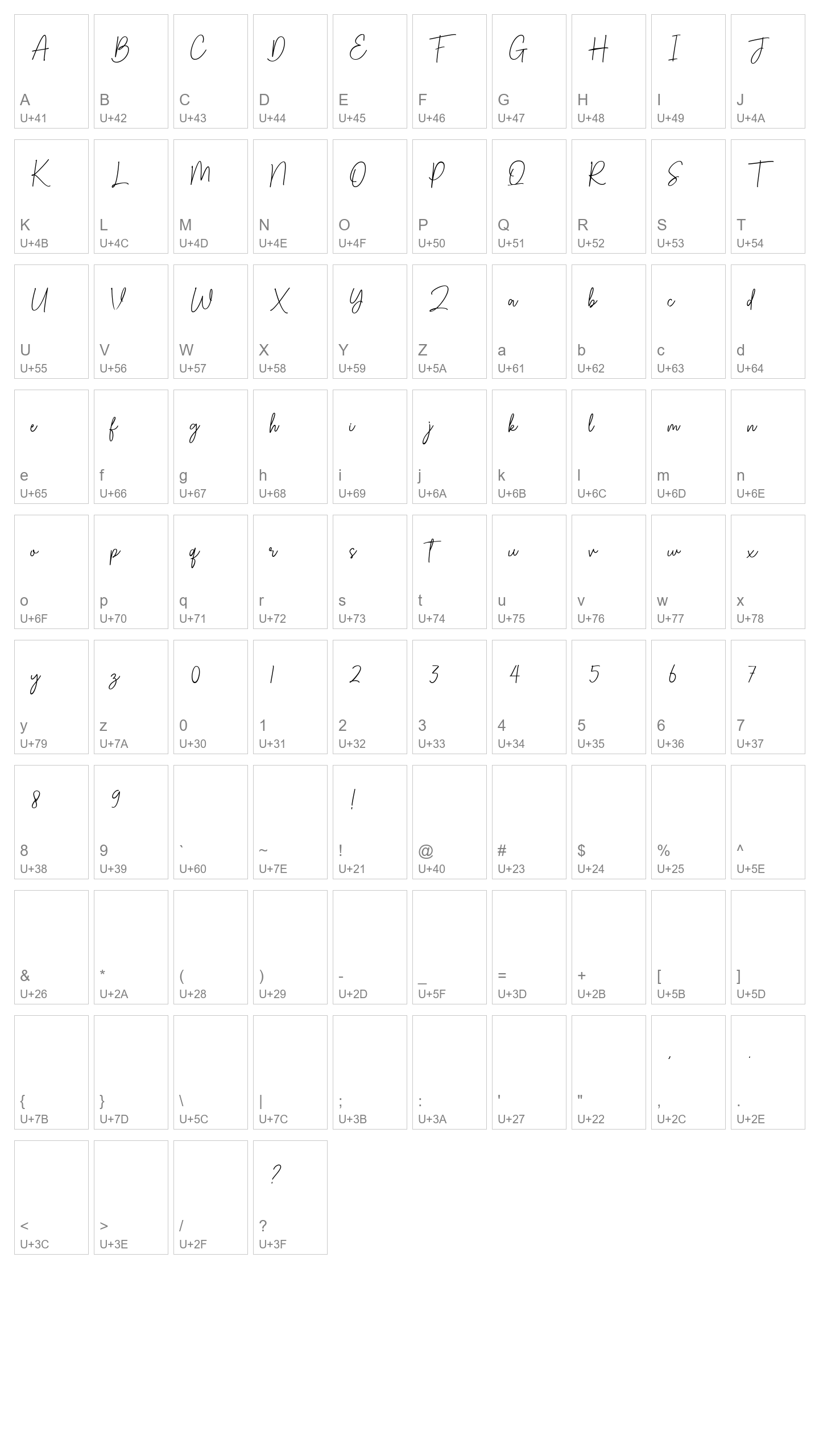 Character Map Image