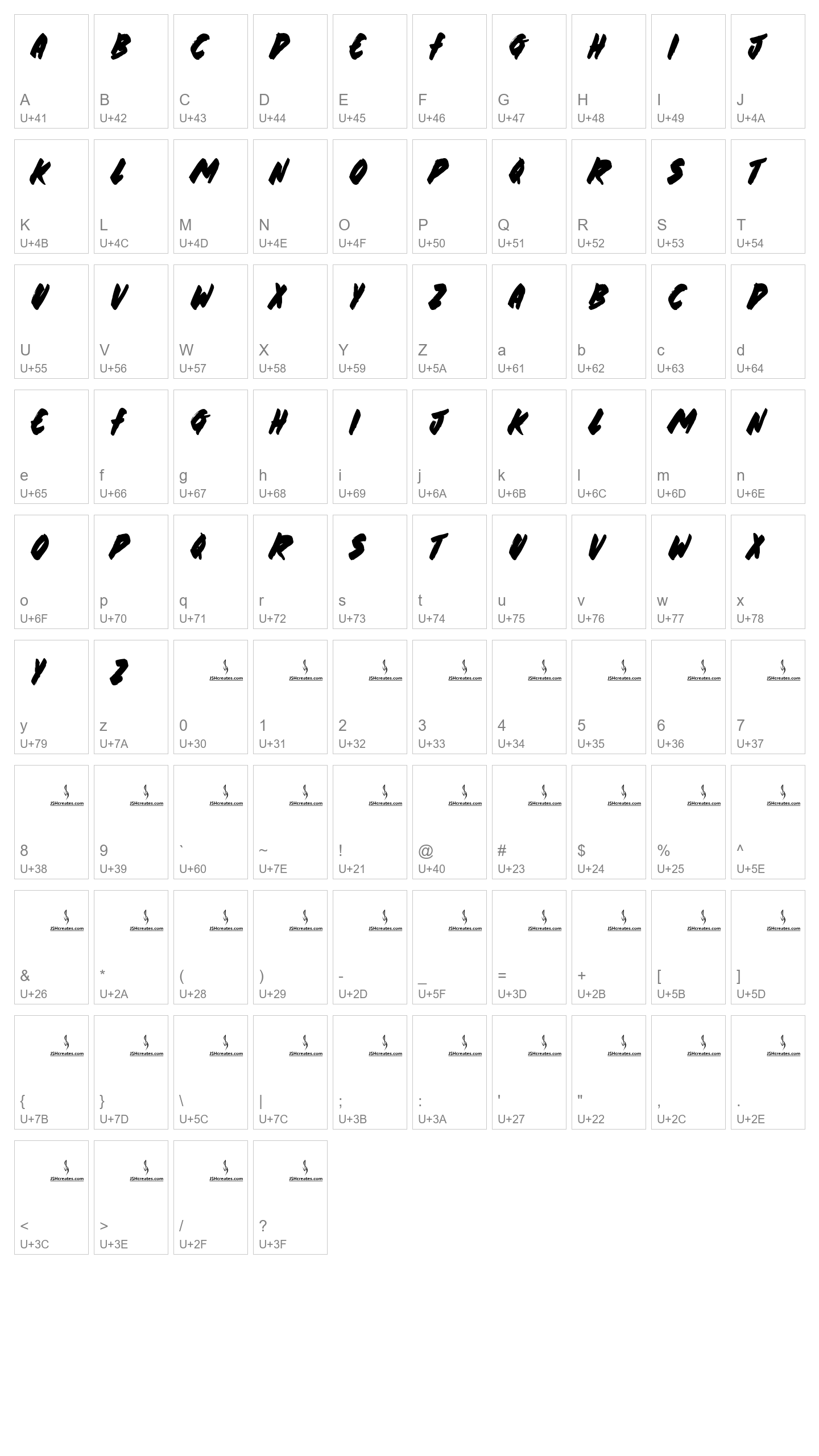 Character Map Image