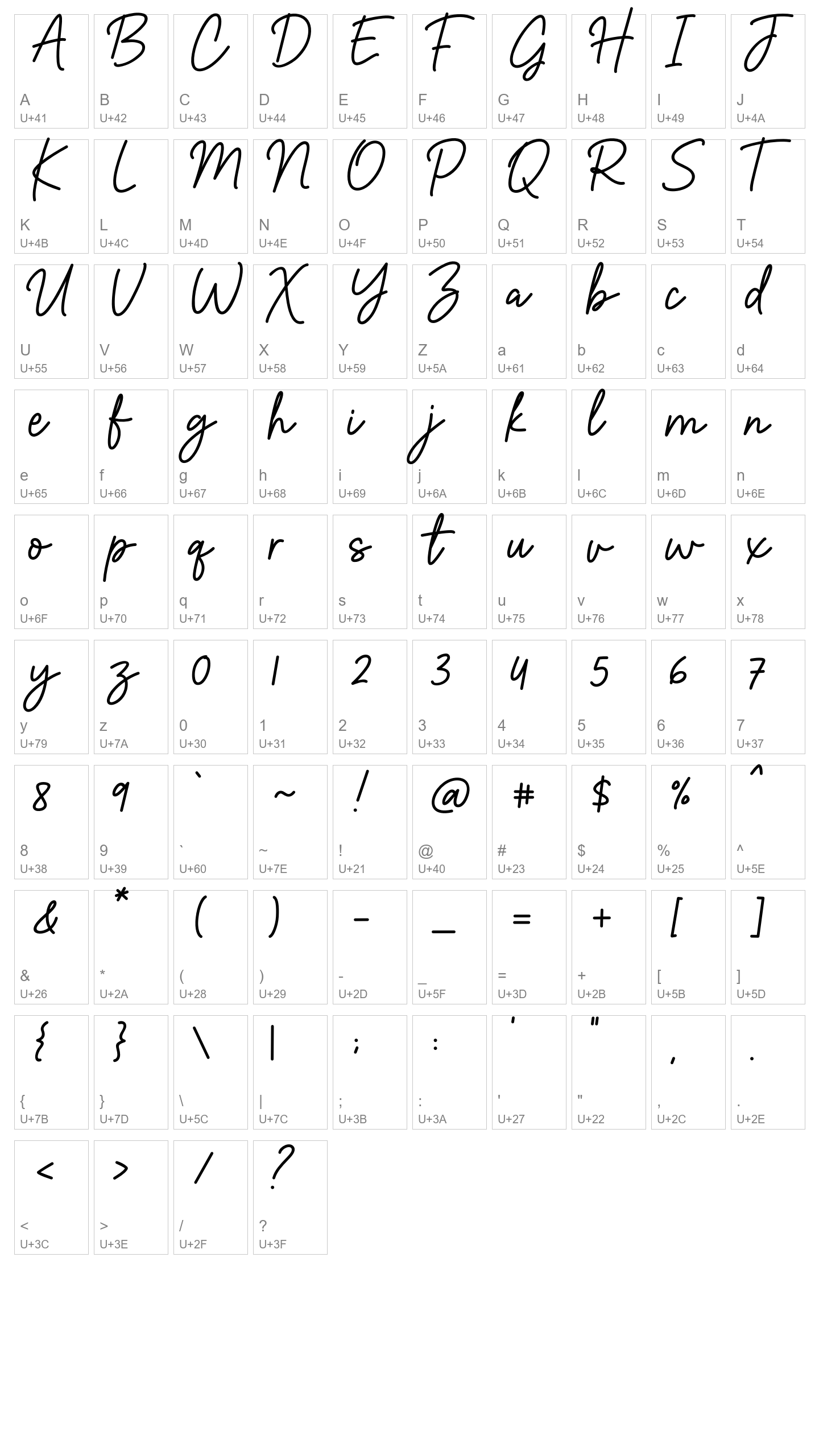 Character Map Image