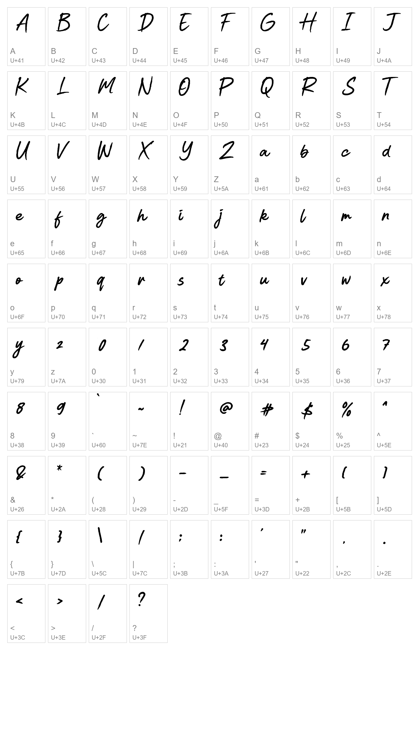 Character Map Image