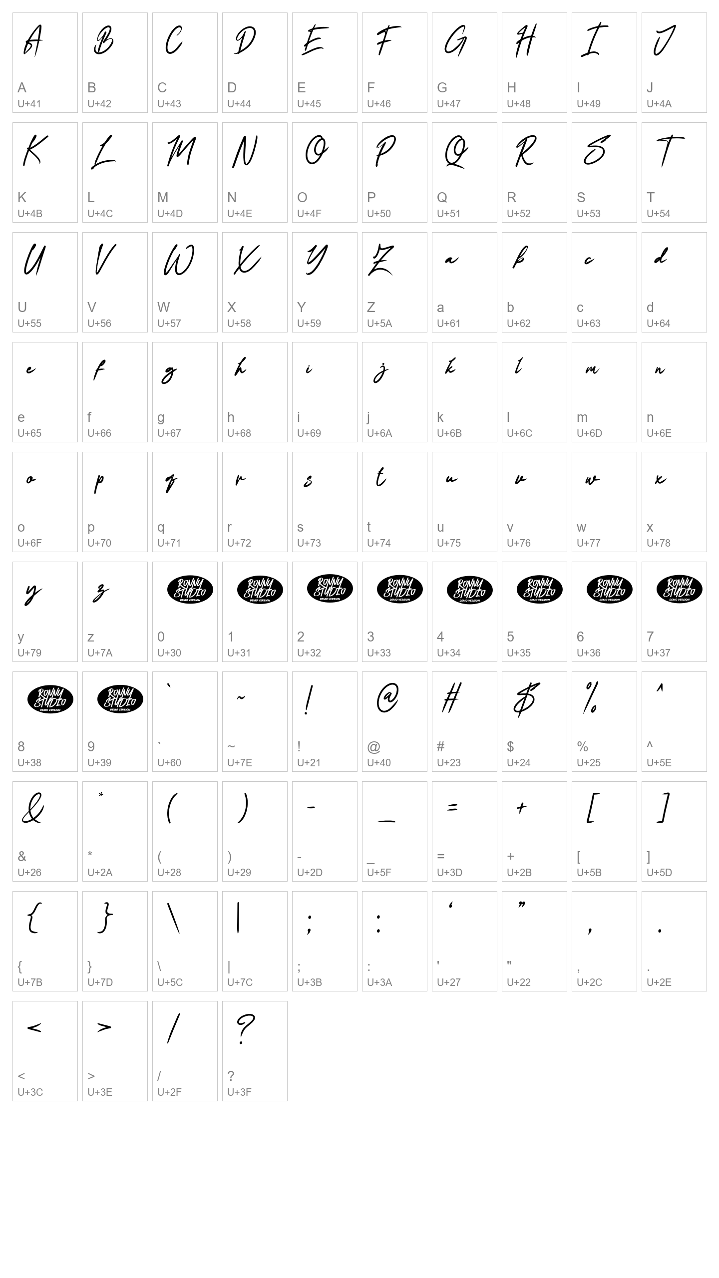 Character Map Image