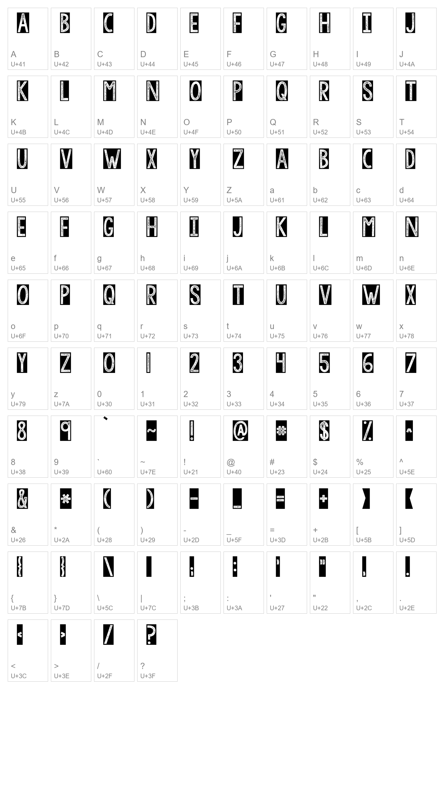 Character Map Image