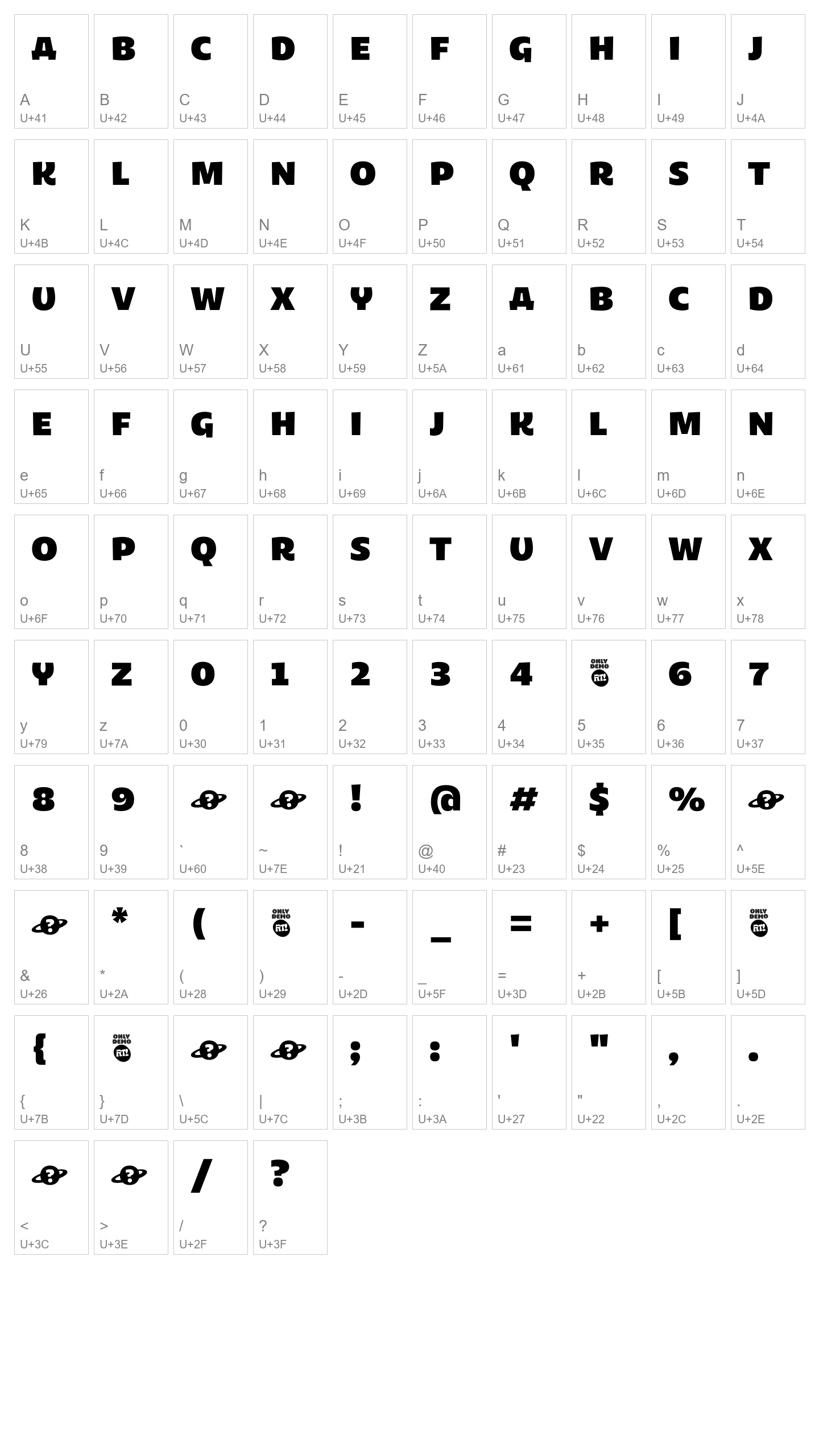 Character Map Image