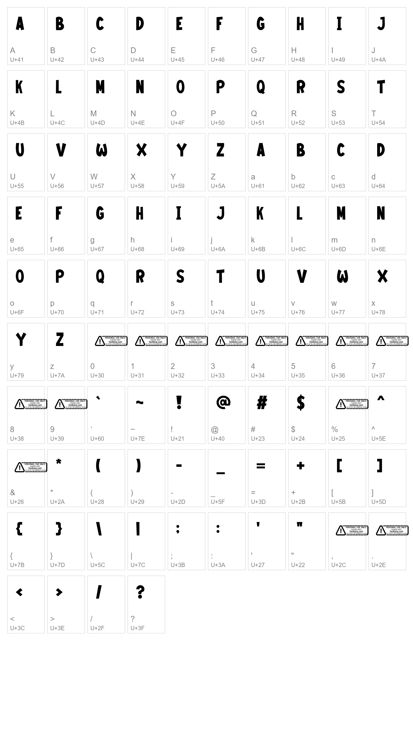Character Map Image