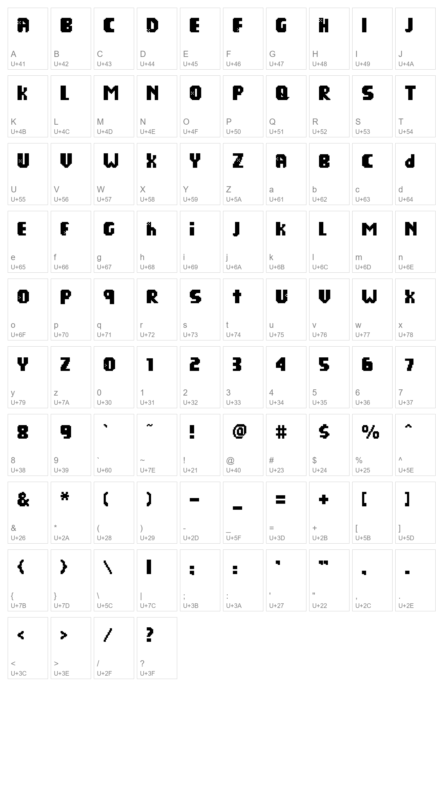 Character Map Image