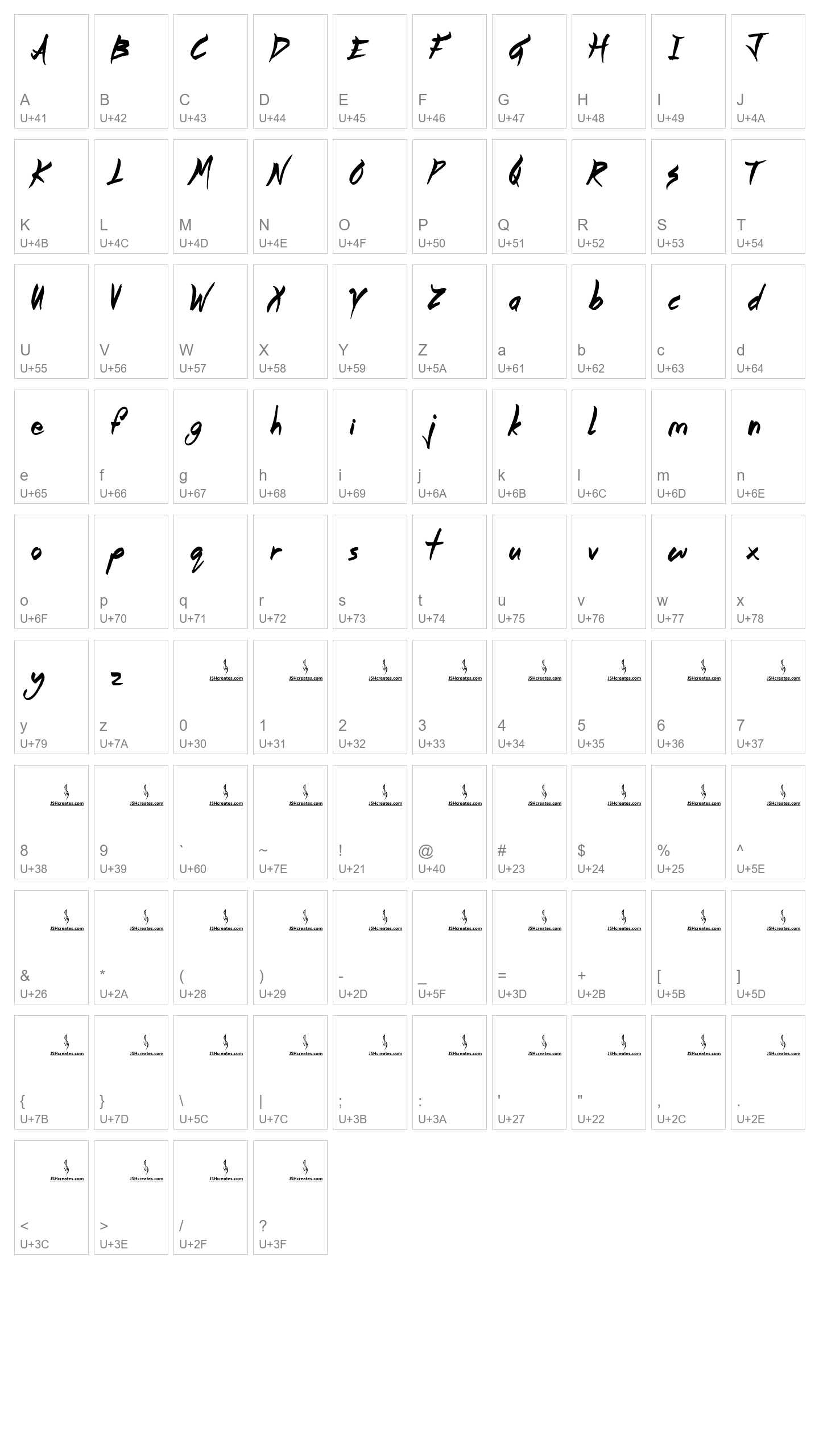 Character Map Image
