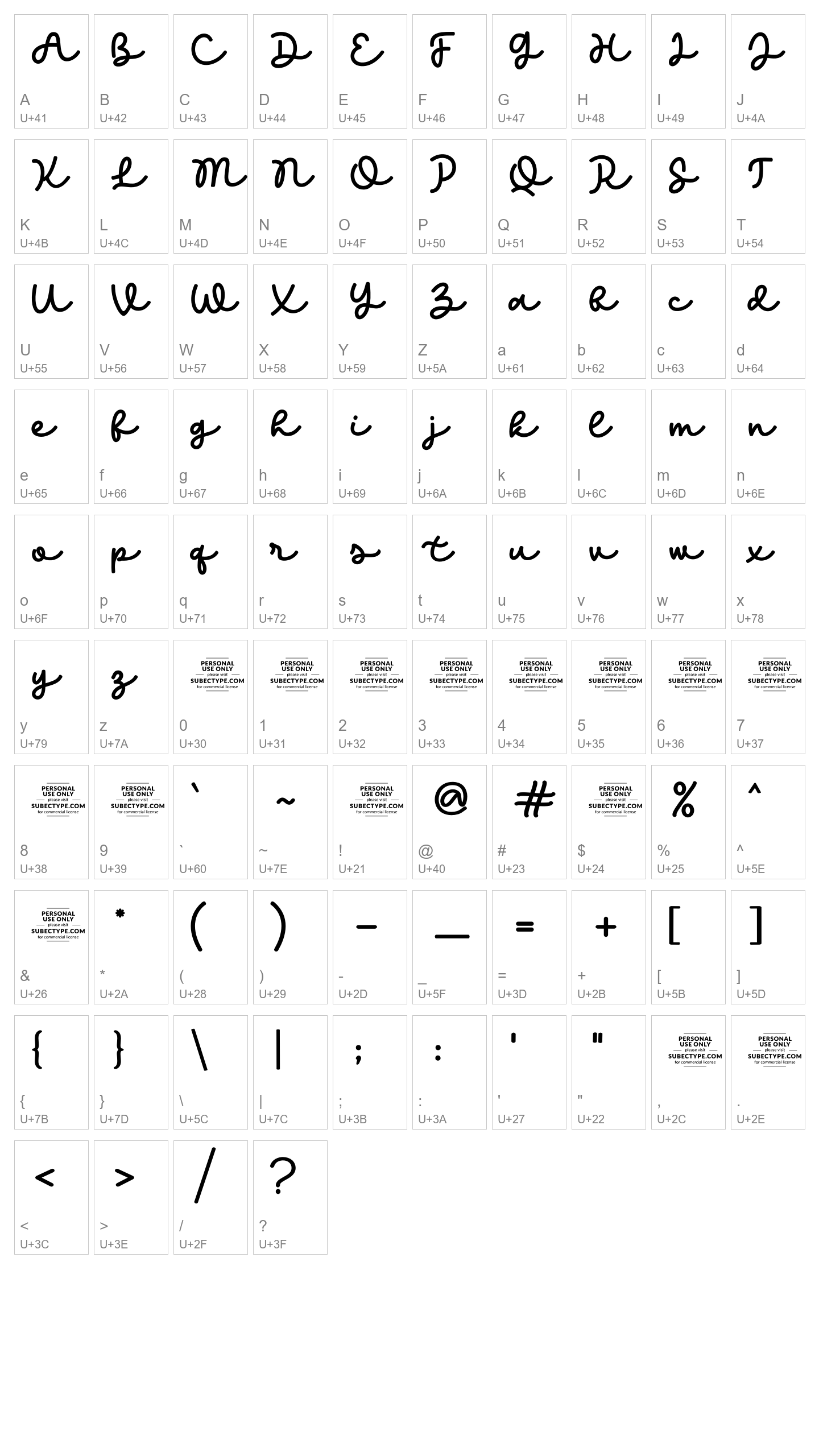 Character Map Image
