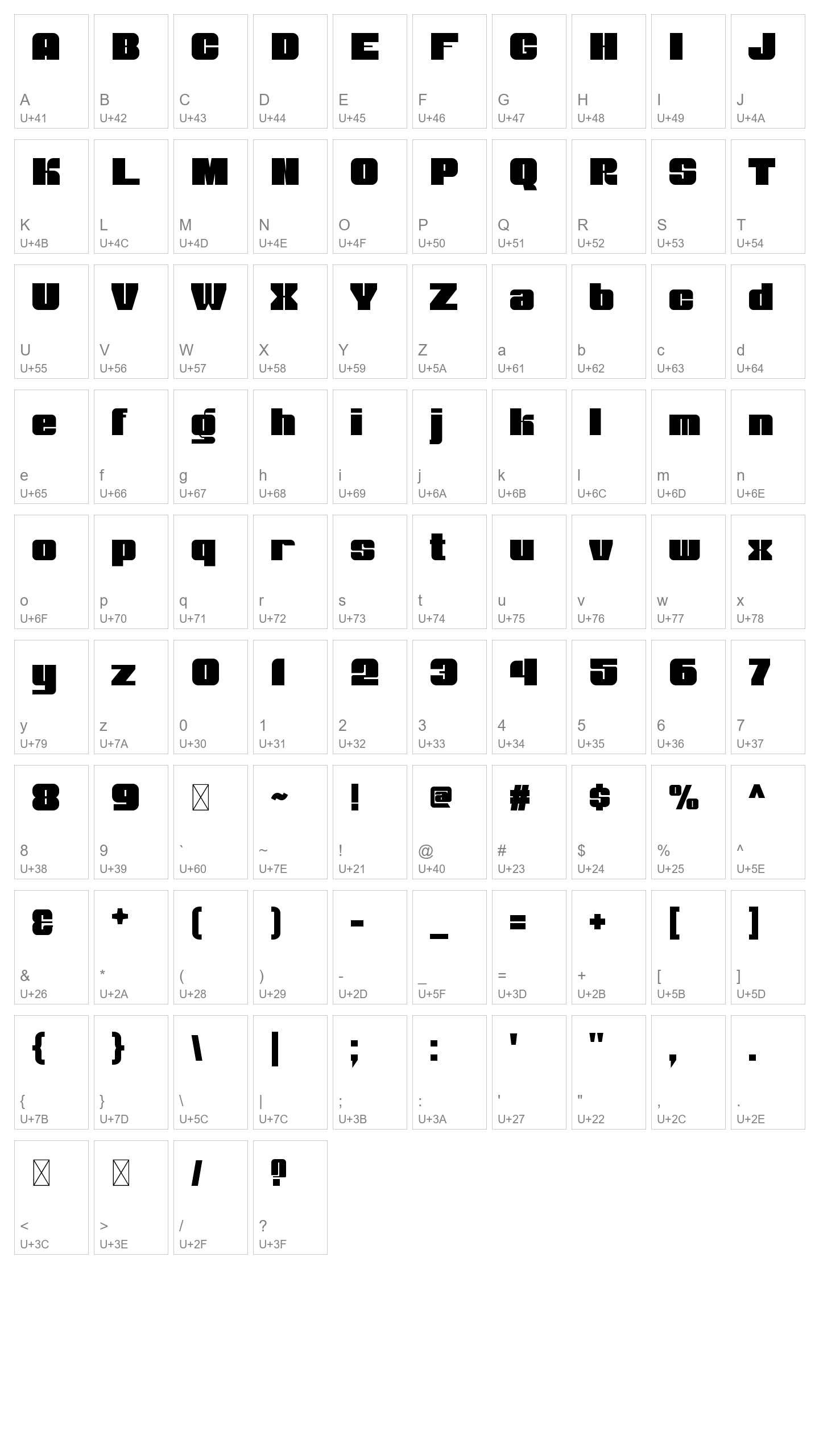 Character Map Image