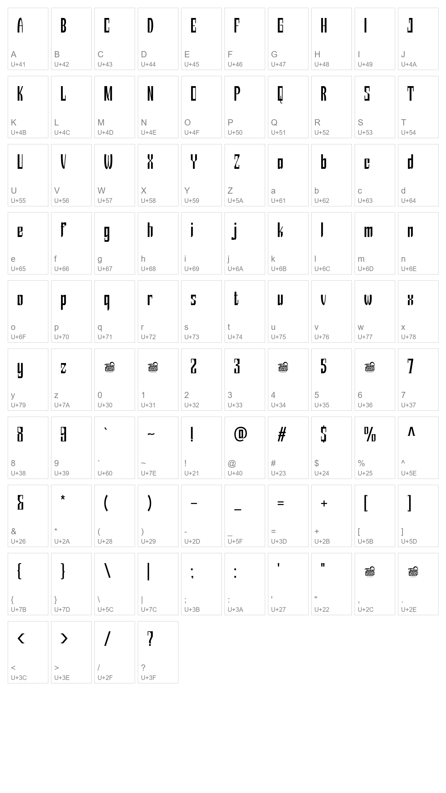Character Map Image