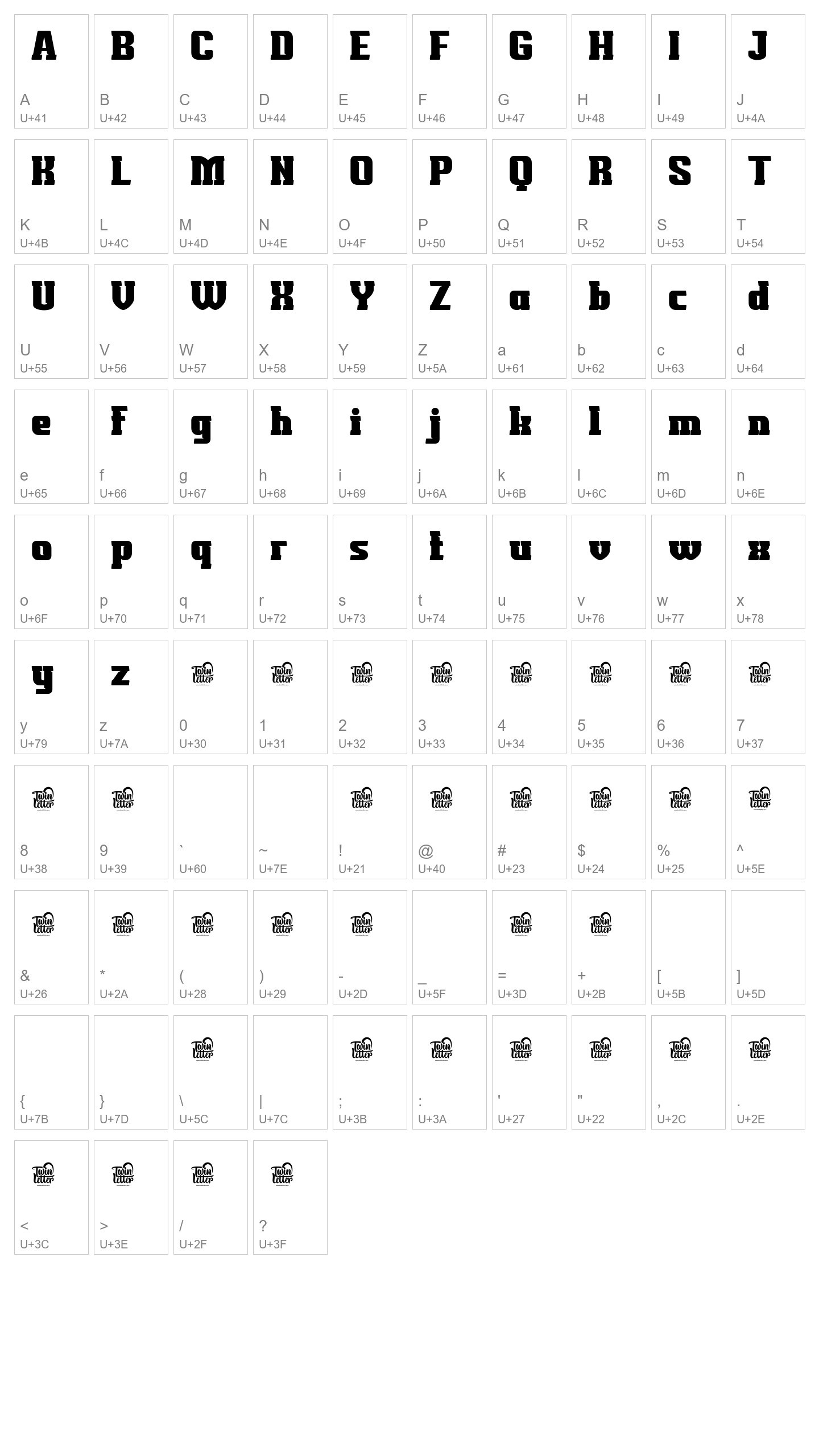 Character Map Image