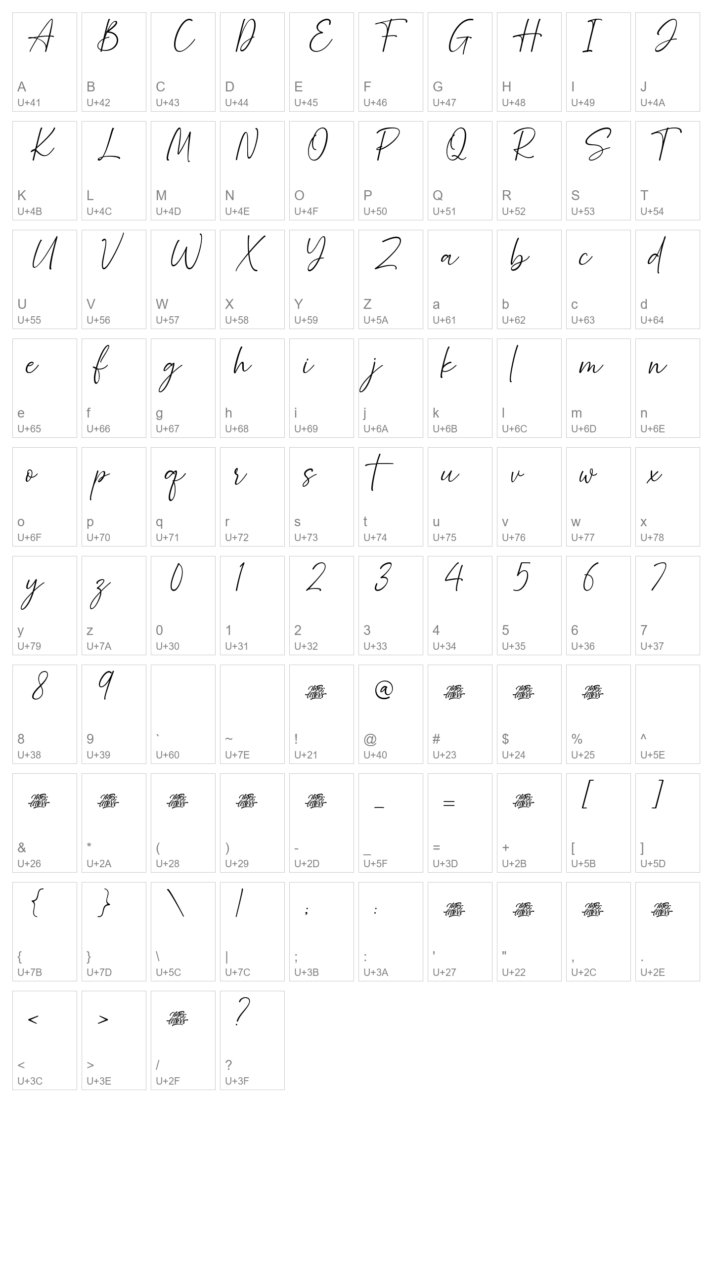 Character Map Image