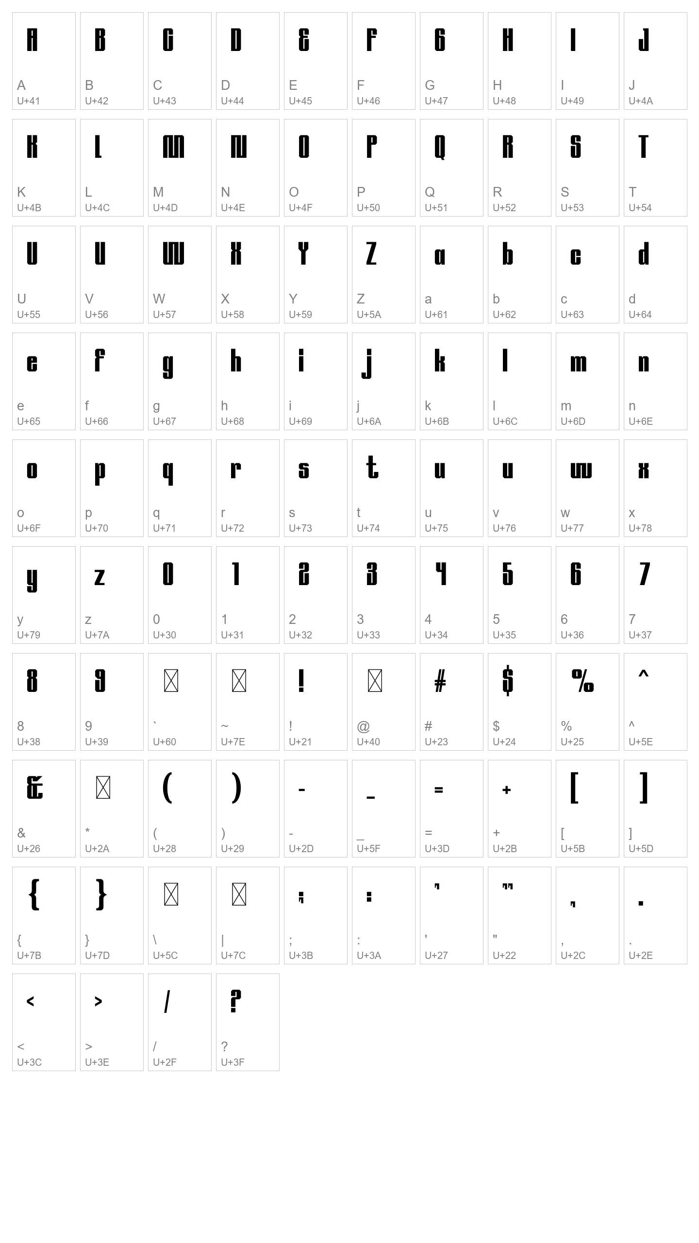 Character Map Image