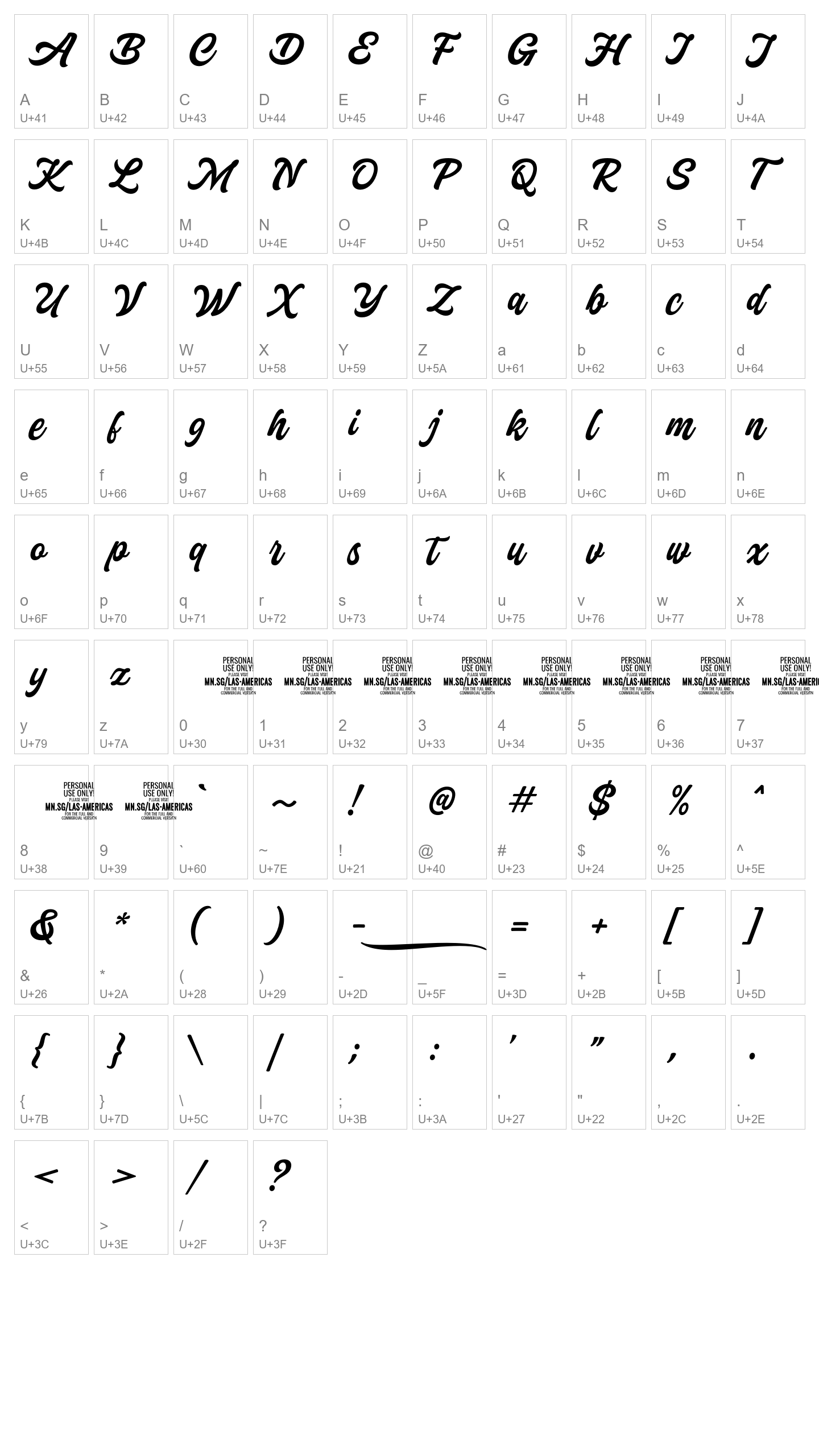 Character Map Image