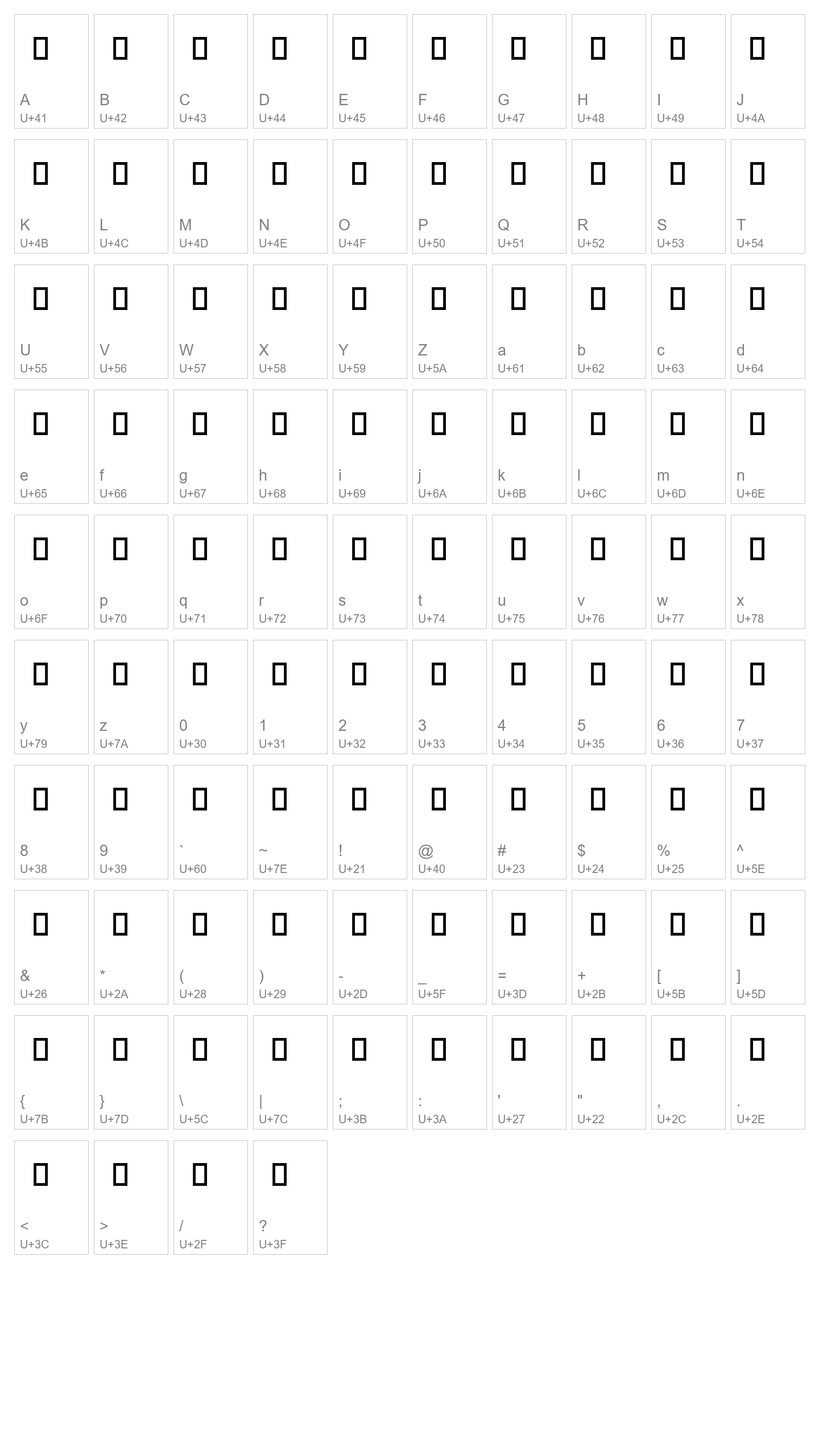 Character Map Image