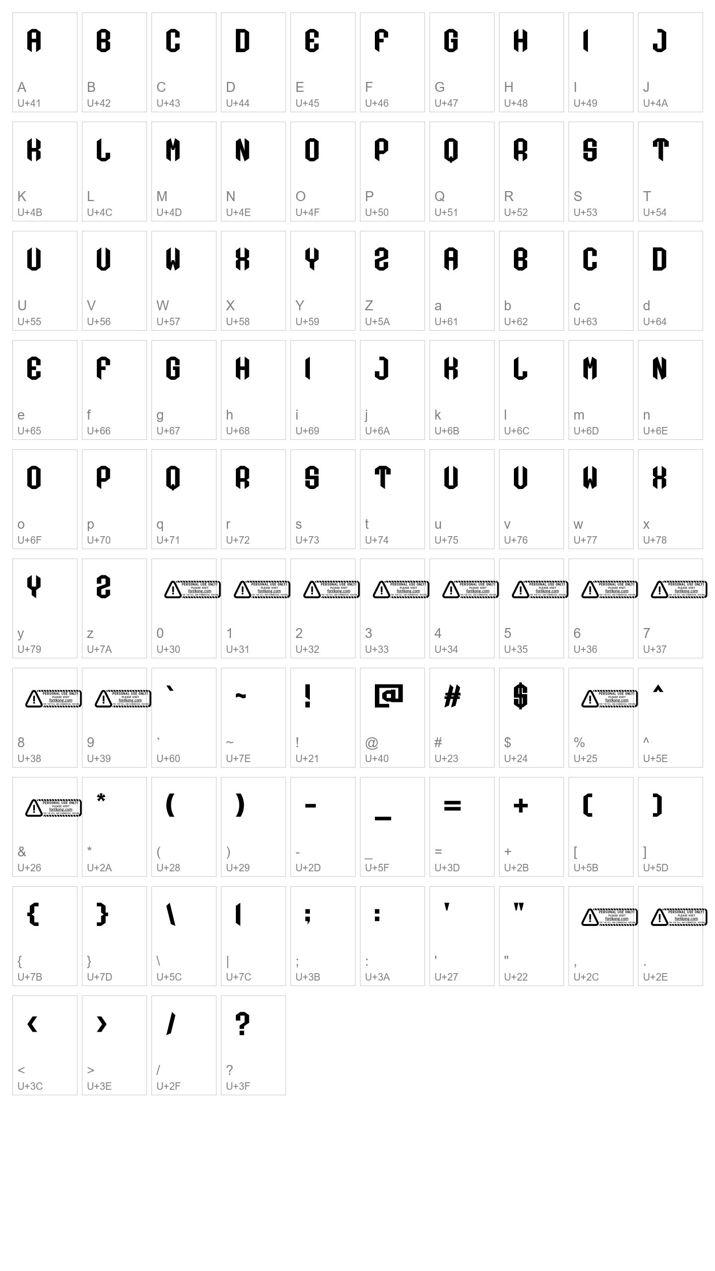 Character Map Image