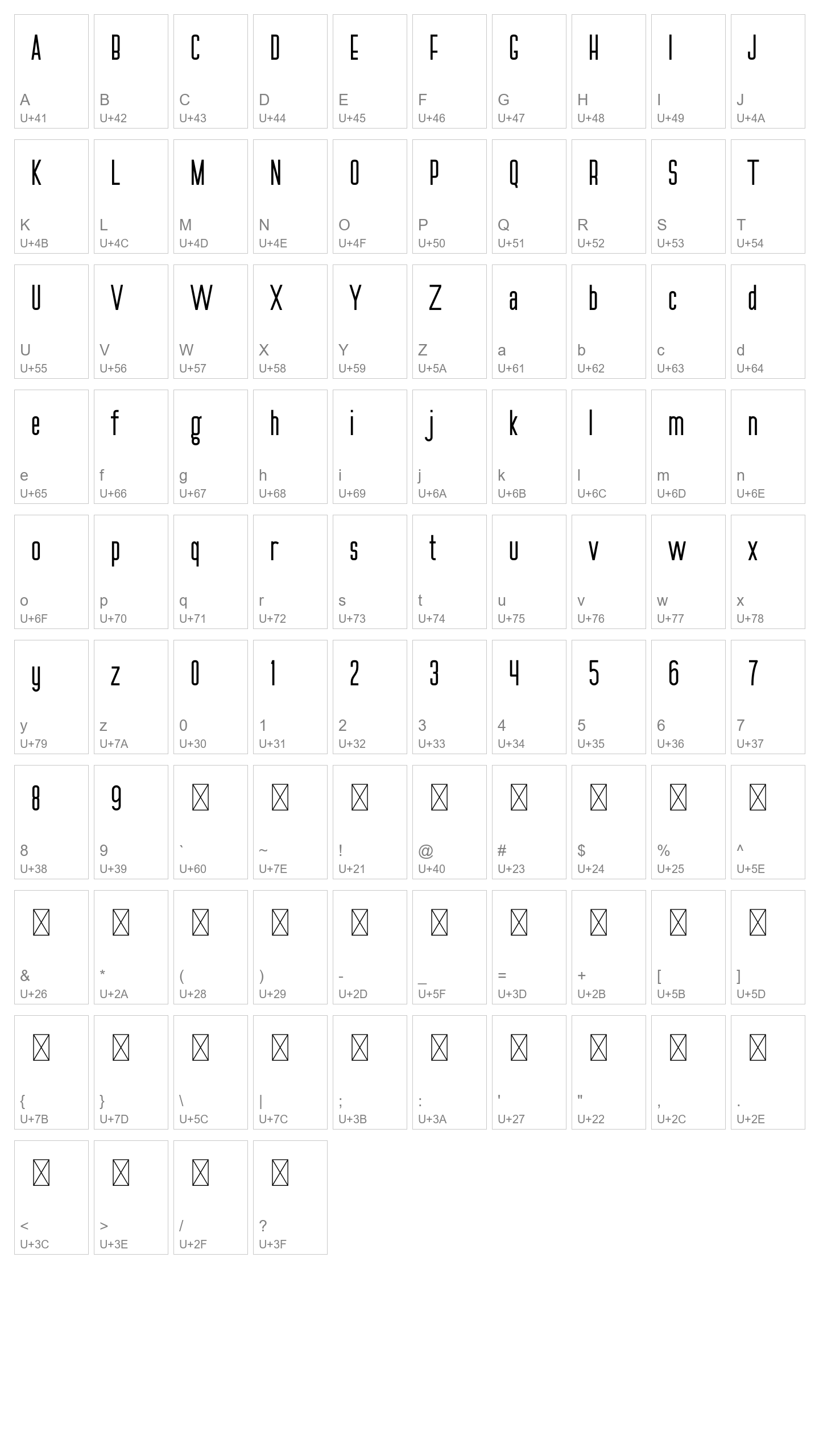 Character Map Image