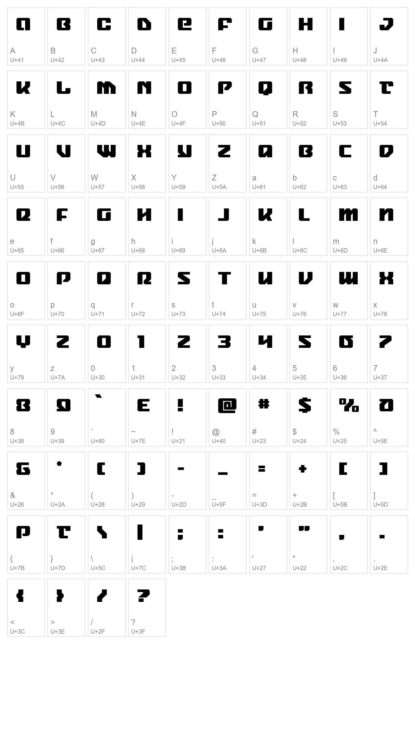 Character Map Image