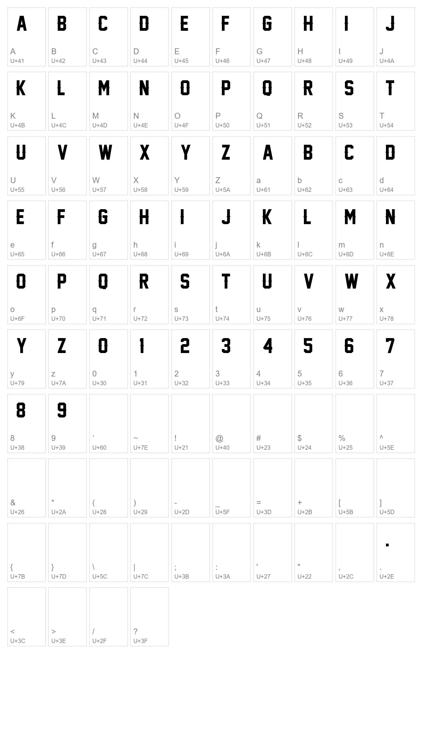 Character Map Image