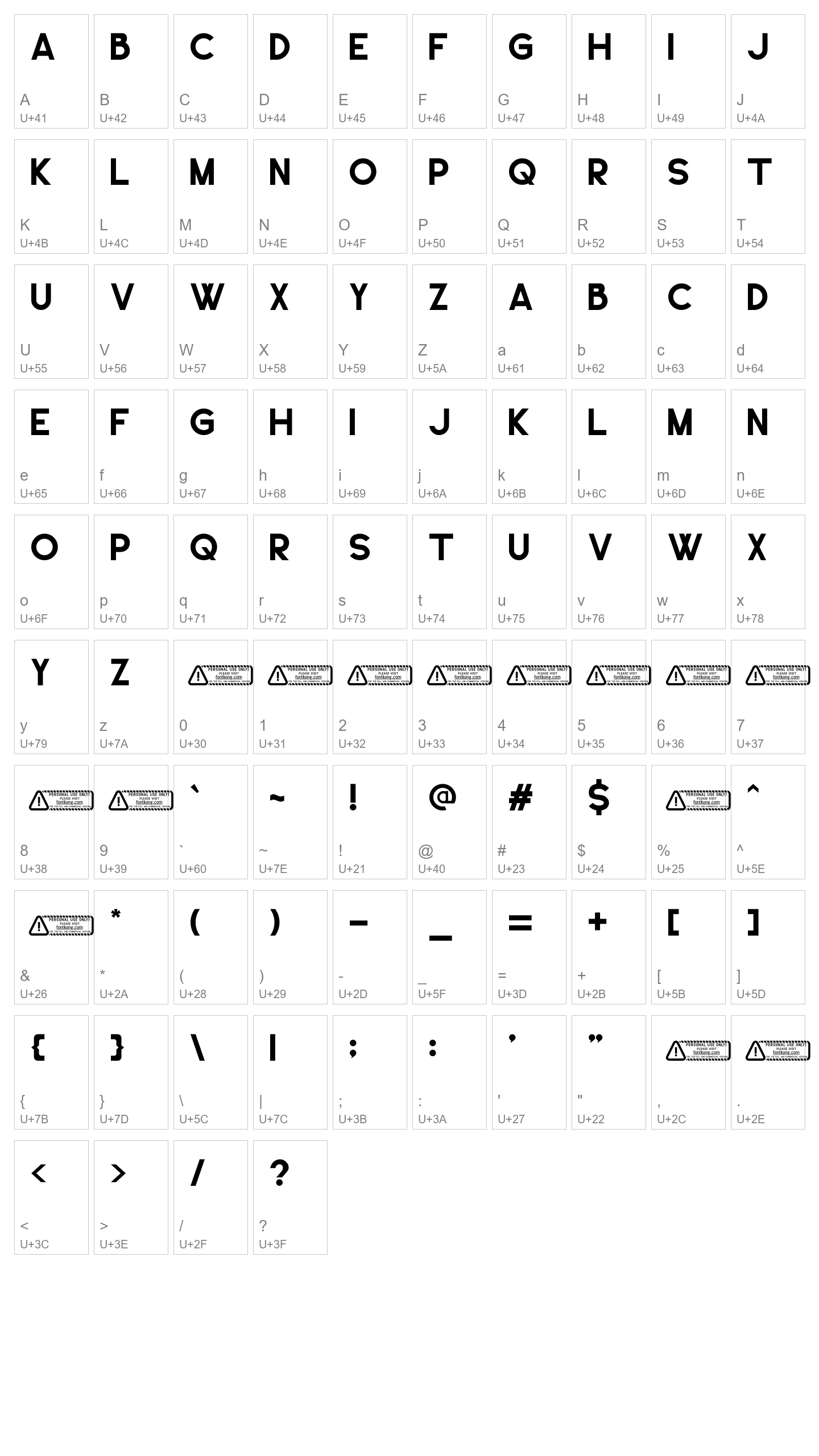 Character Map Image