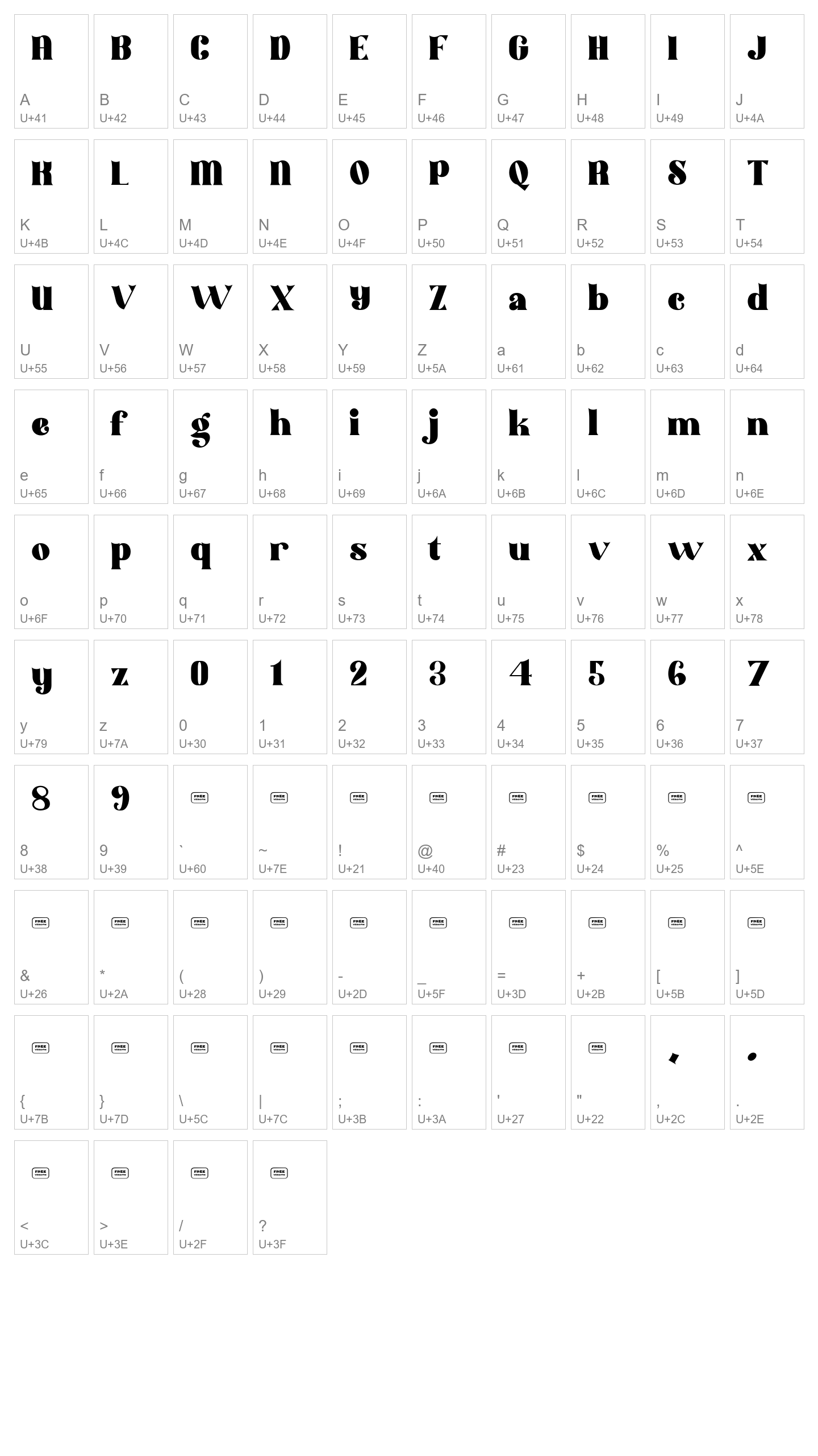 Character Map Image