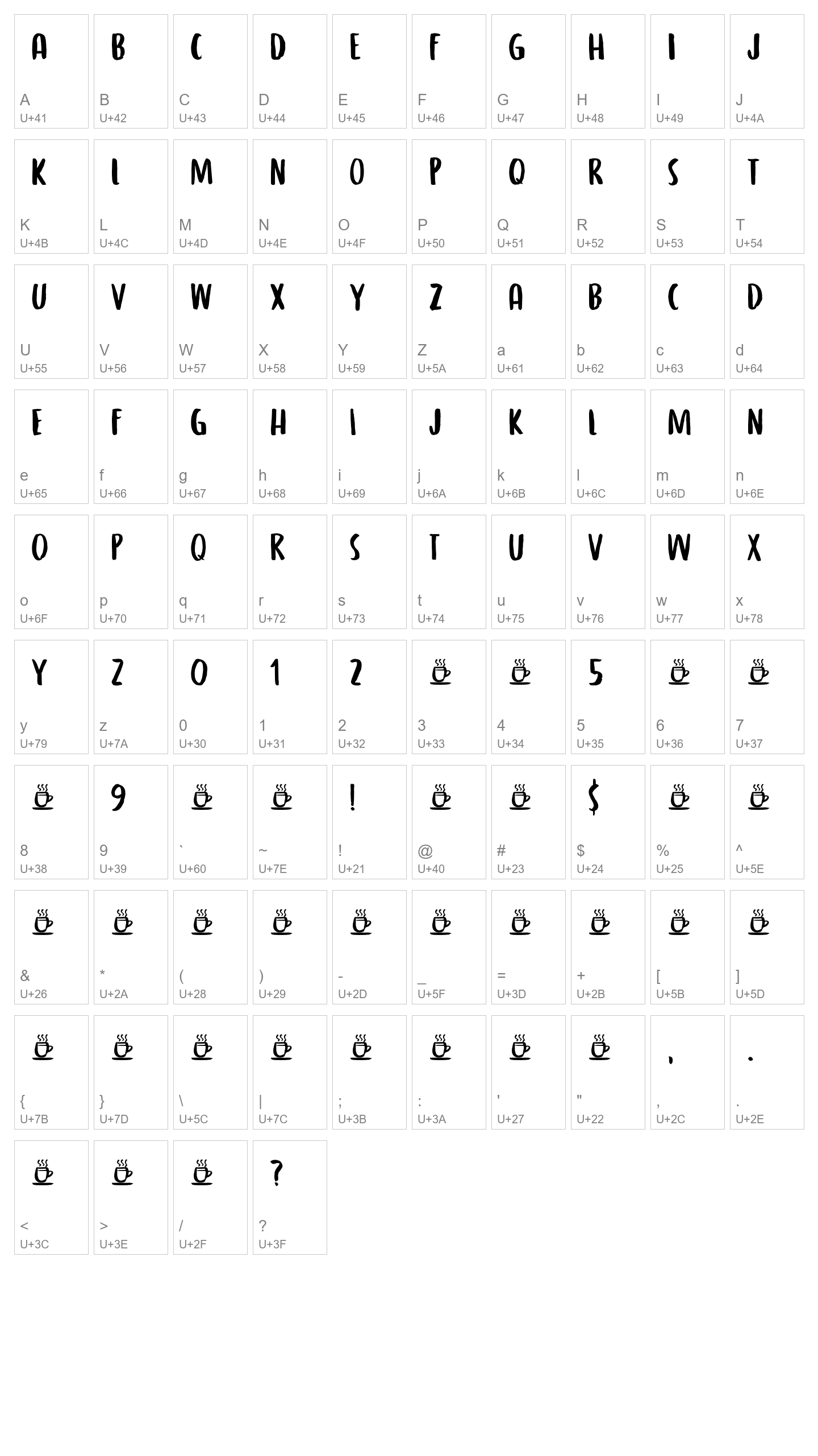 Character Map Image