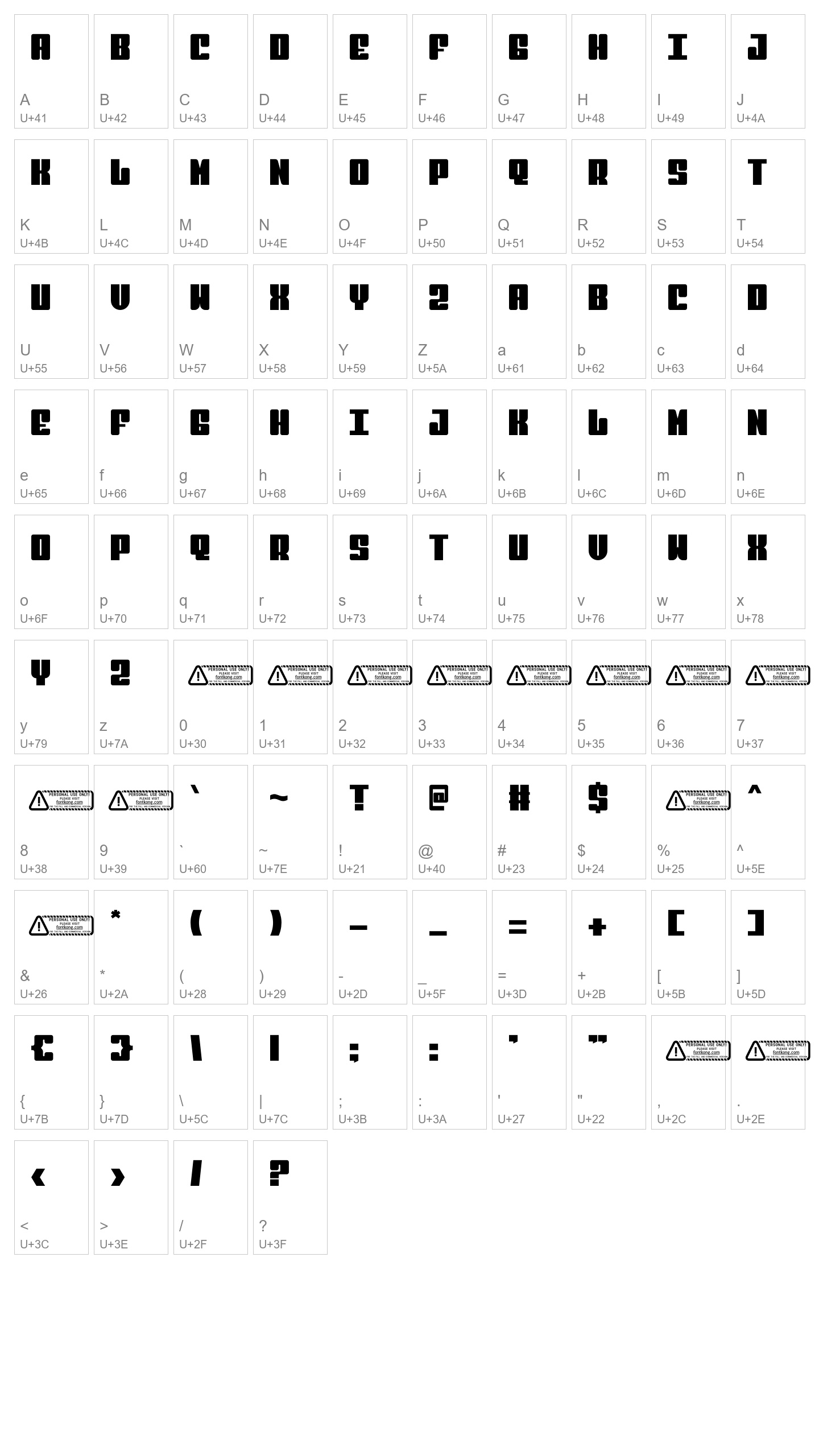 Character Map Image