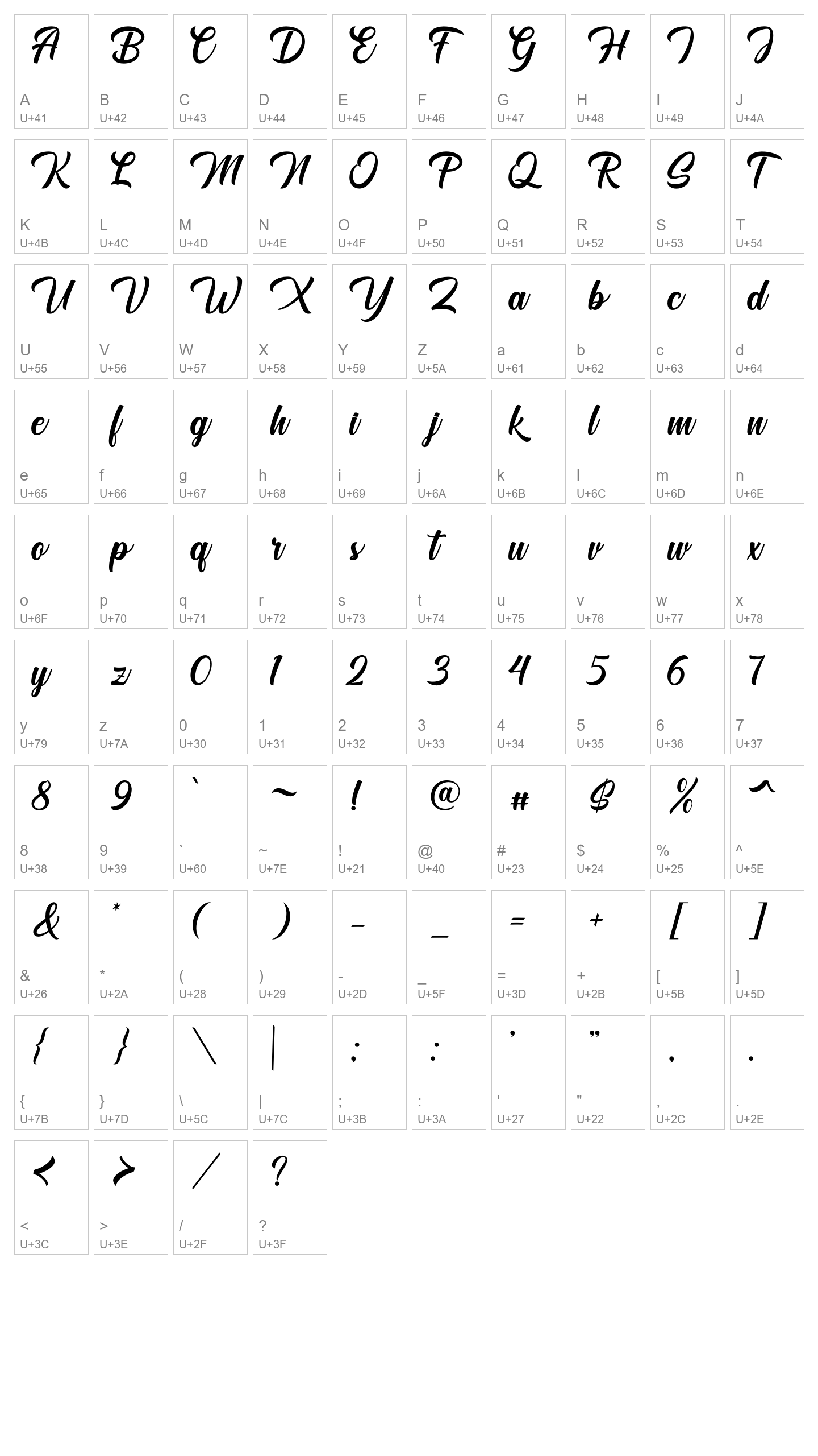 Character Map Image