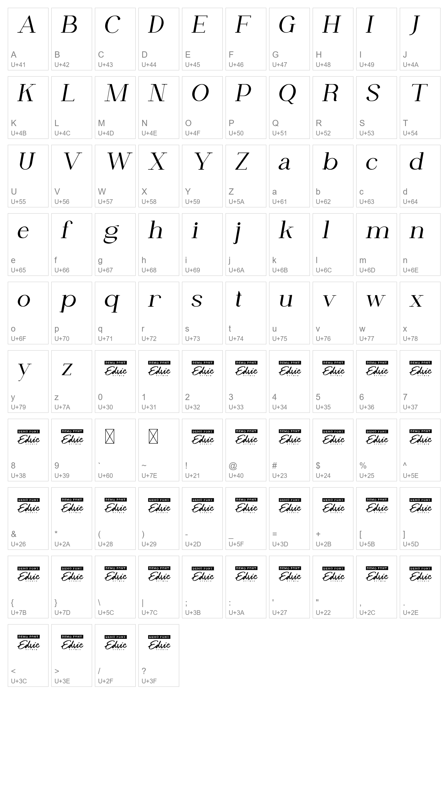 Character Map Image
