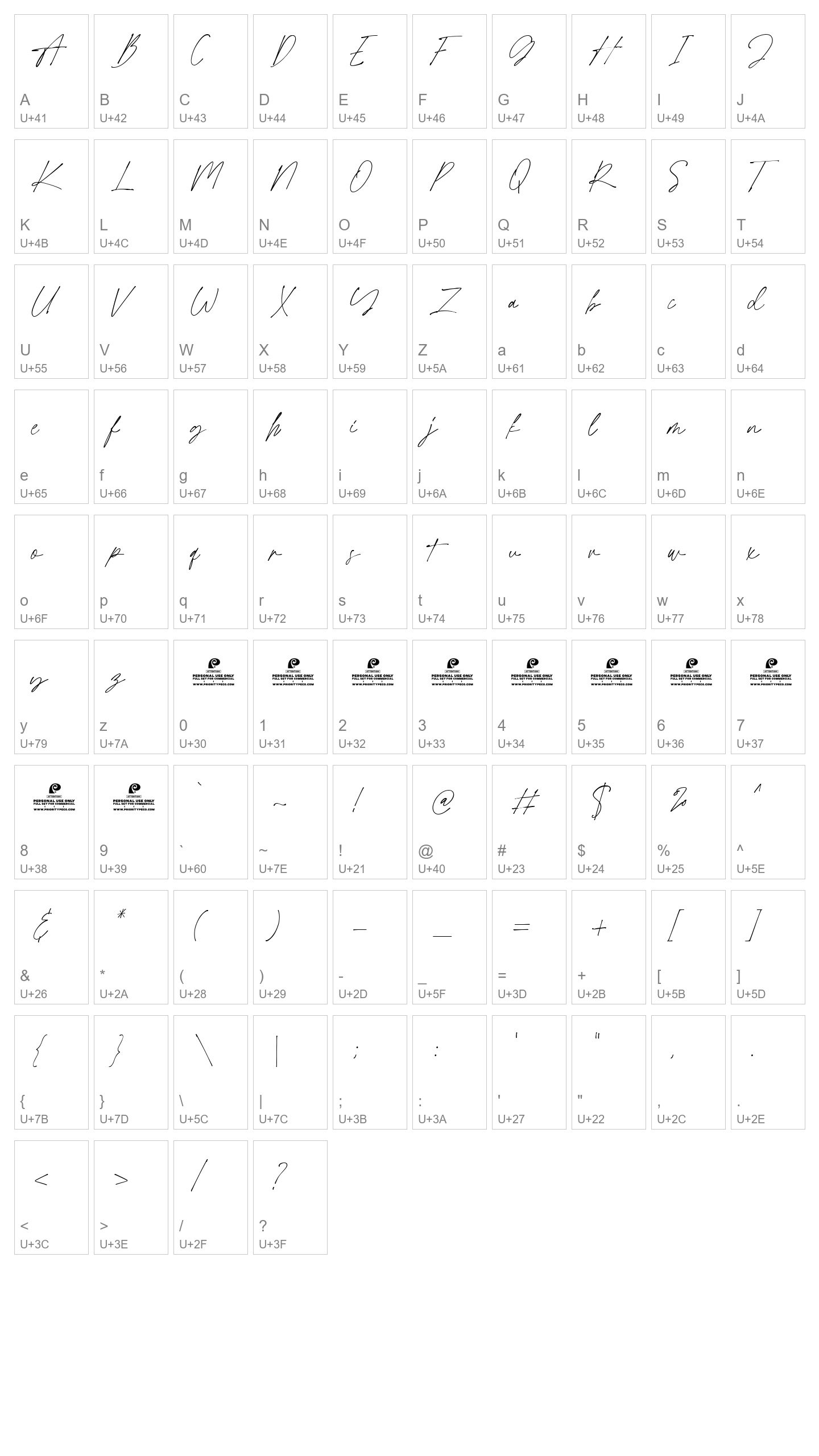 Character Map Image